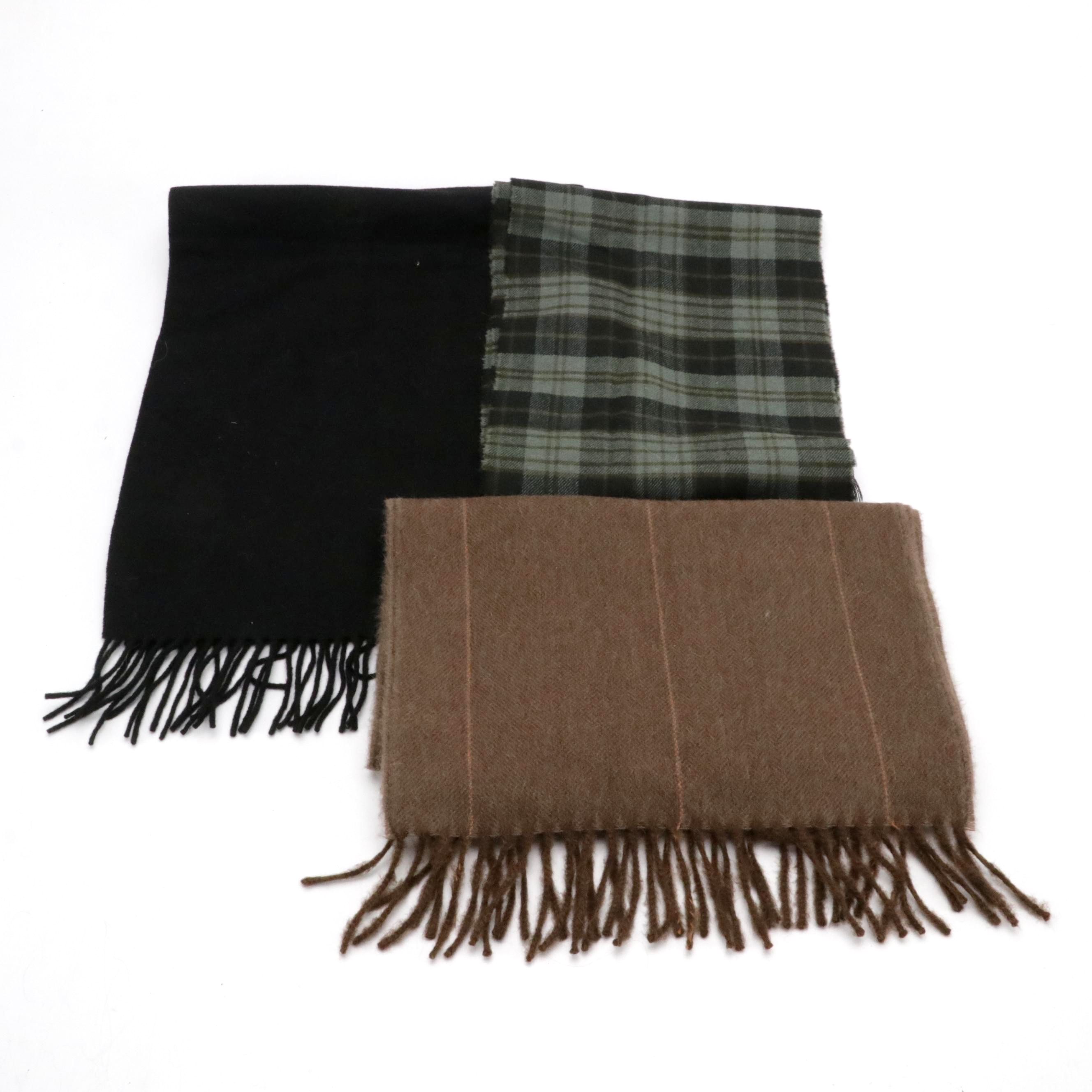 JoS. A. Bank Cashmere, Murano Alpaca, and Trimingham's Wool Fringed Scarves