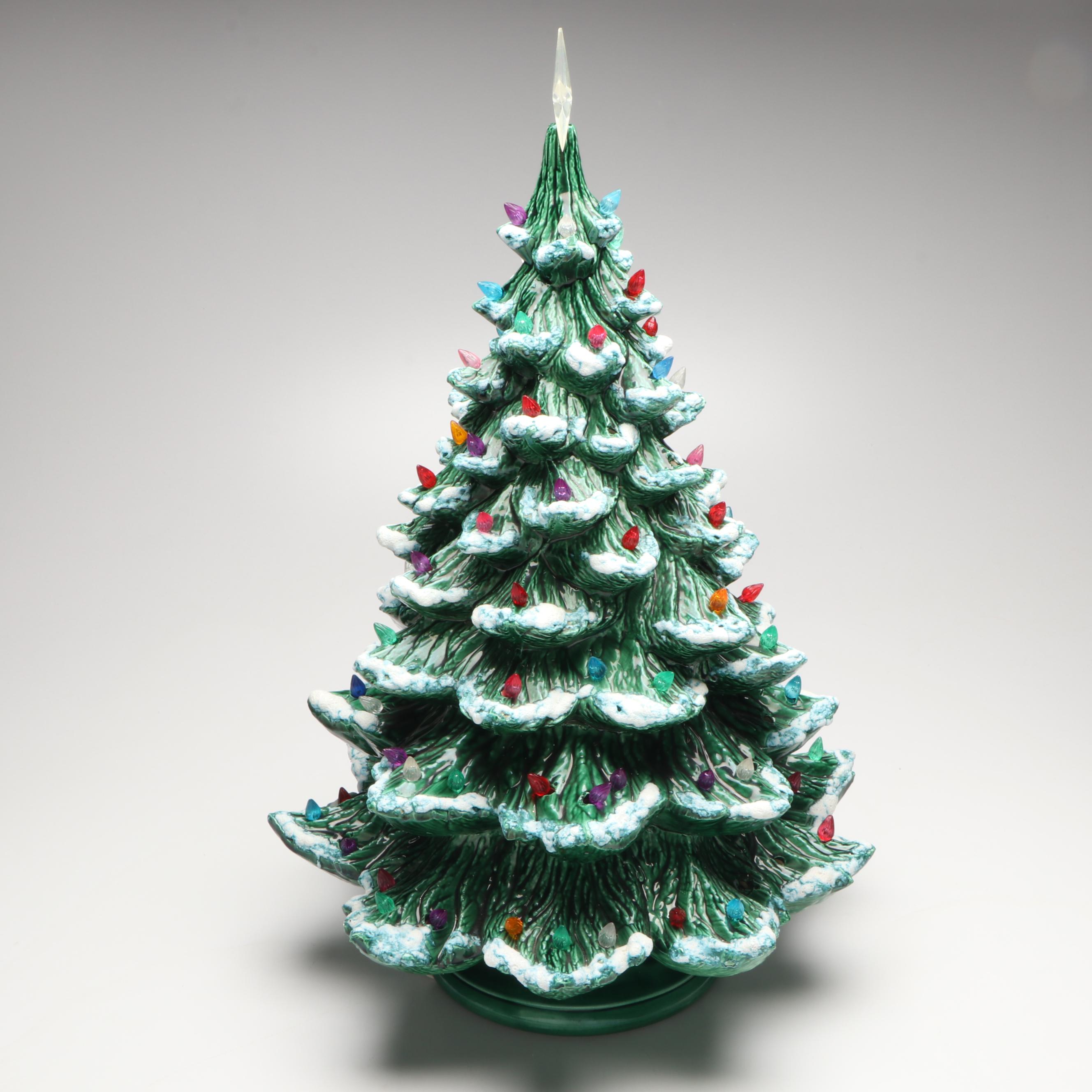 Ceramic Illuminated Christmas Tree, Late 20th Century