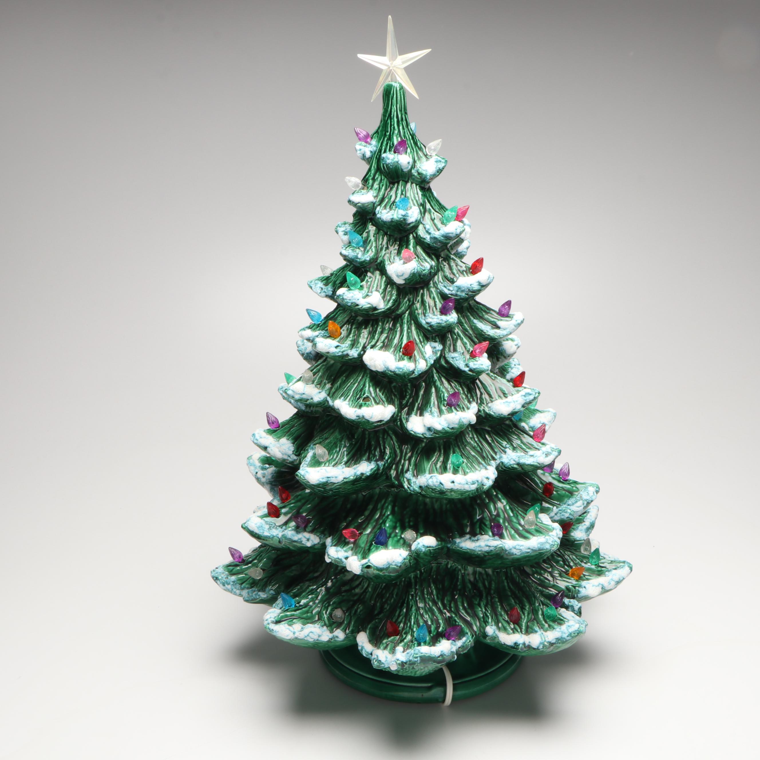 Ceramic Illuminated Christmas Tree, Late 20th Century