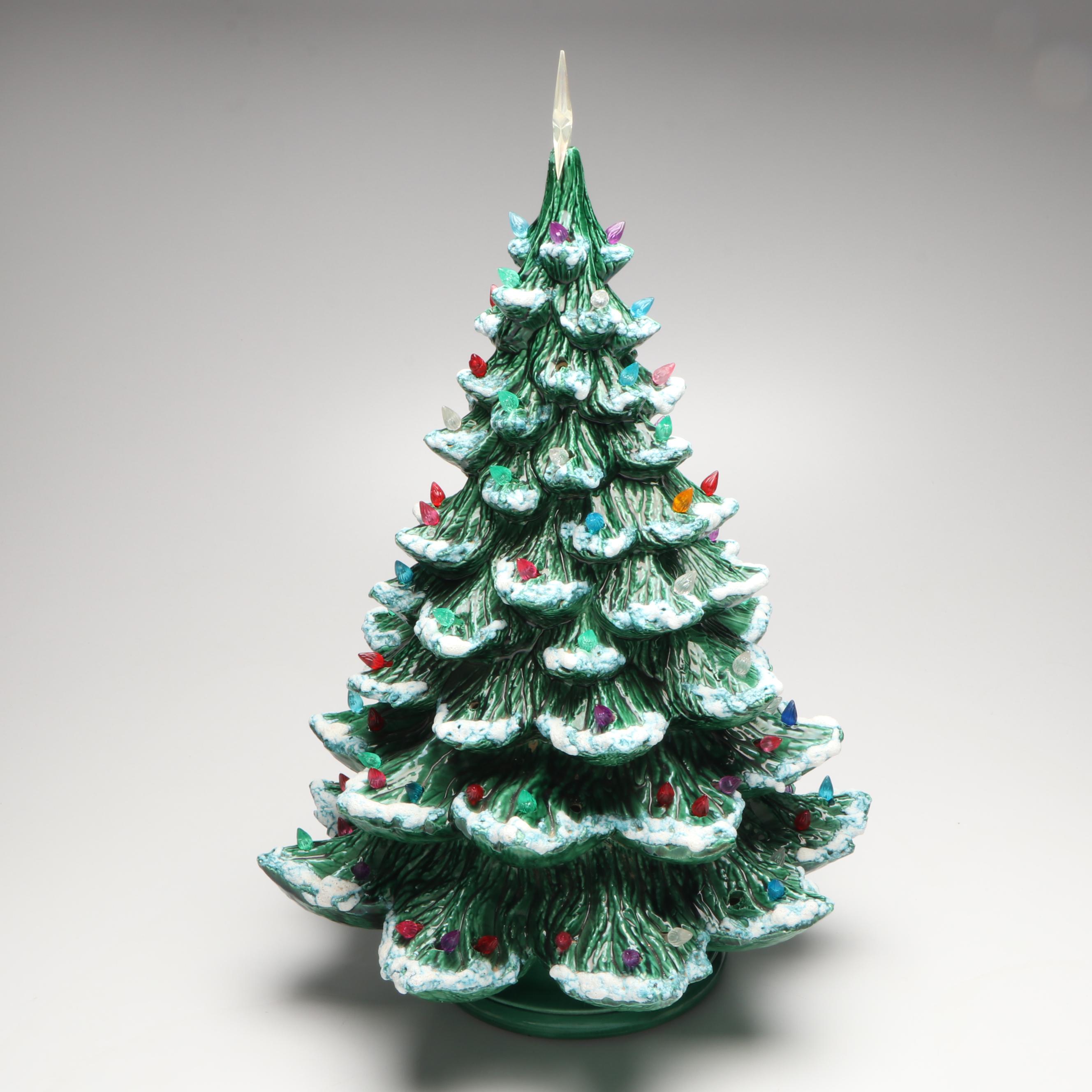 Ceramic Illuminated Christmas Tree, Late 20th Century
