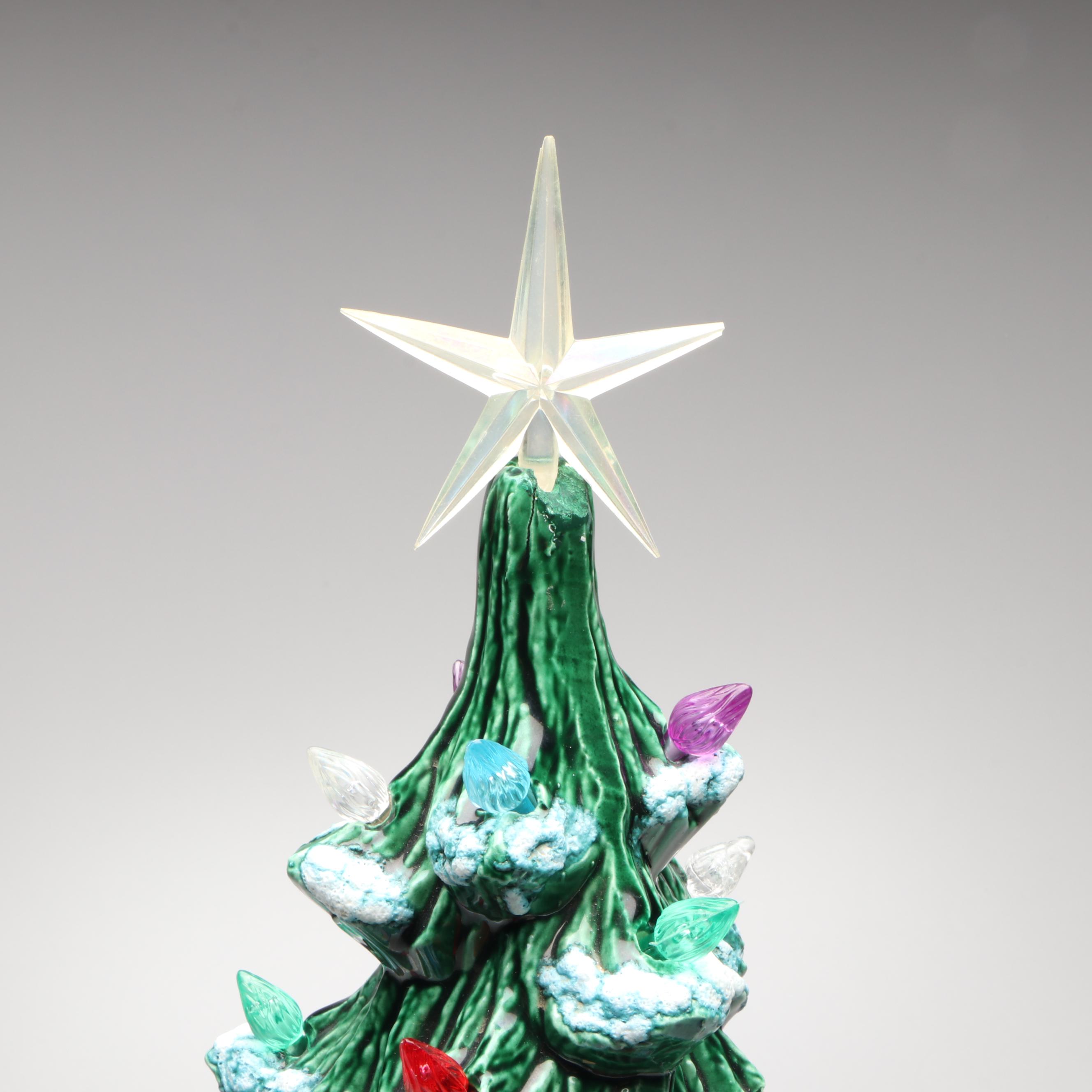 Ceramic Illuminated Christmas Tree, Late 20th Century