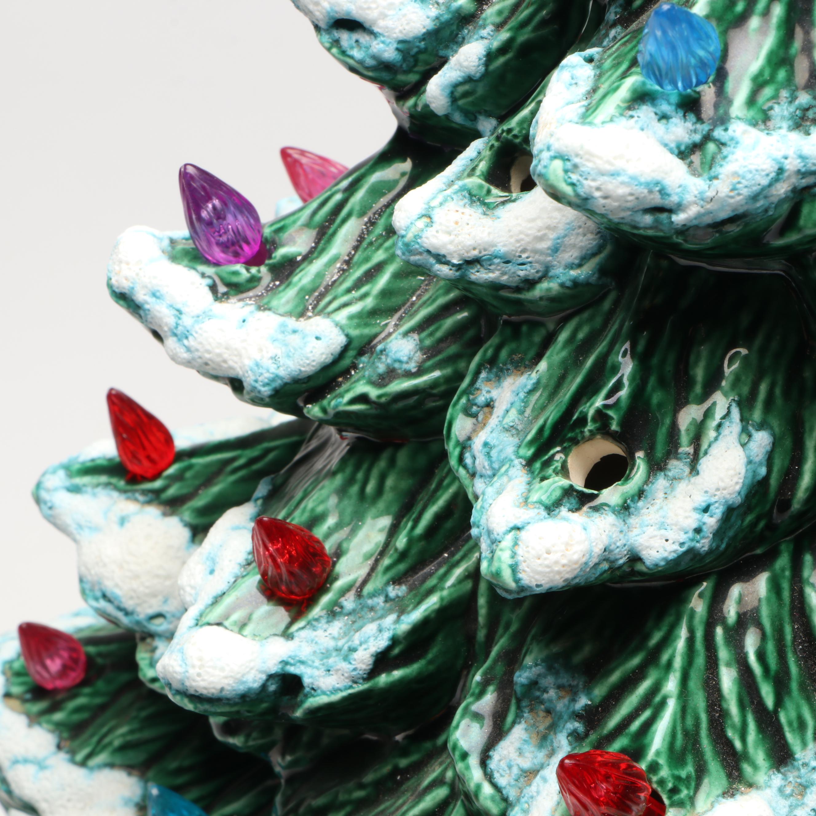 Ceramic Illuminated Christmas Tree, Late 20th Century