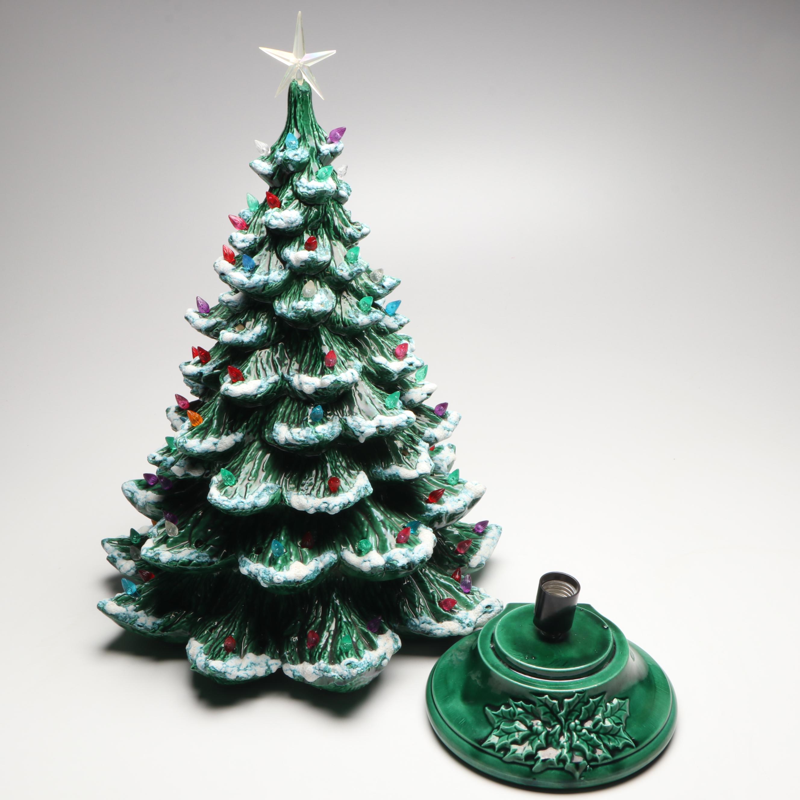 Ceramic Illuminated Christmas Tree, Late 20th Century