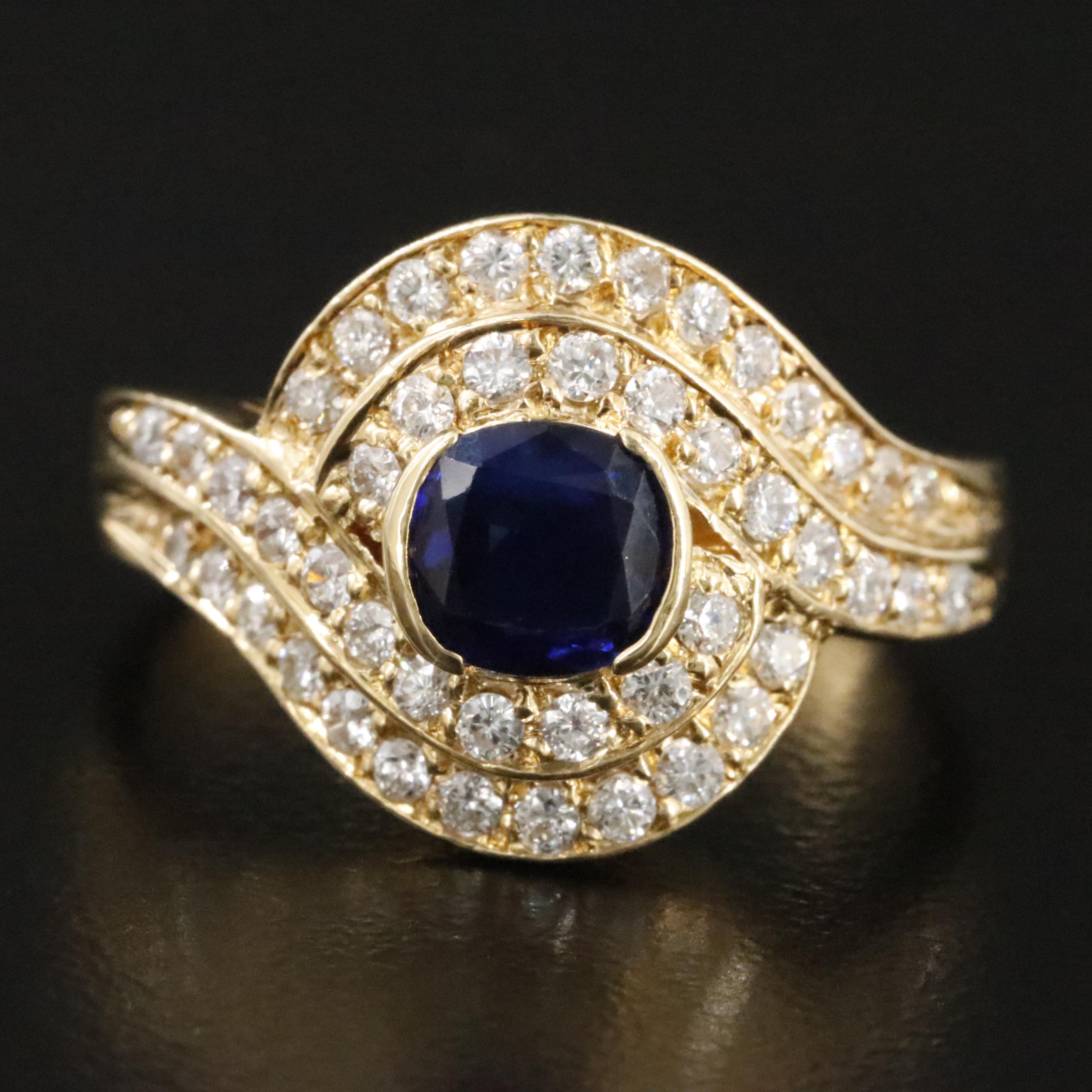 18K Sapphire and Diamond Ring