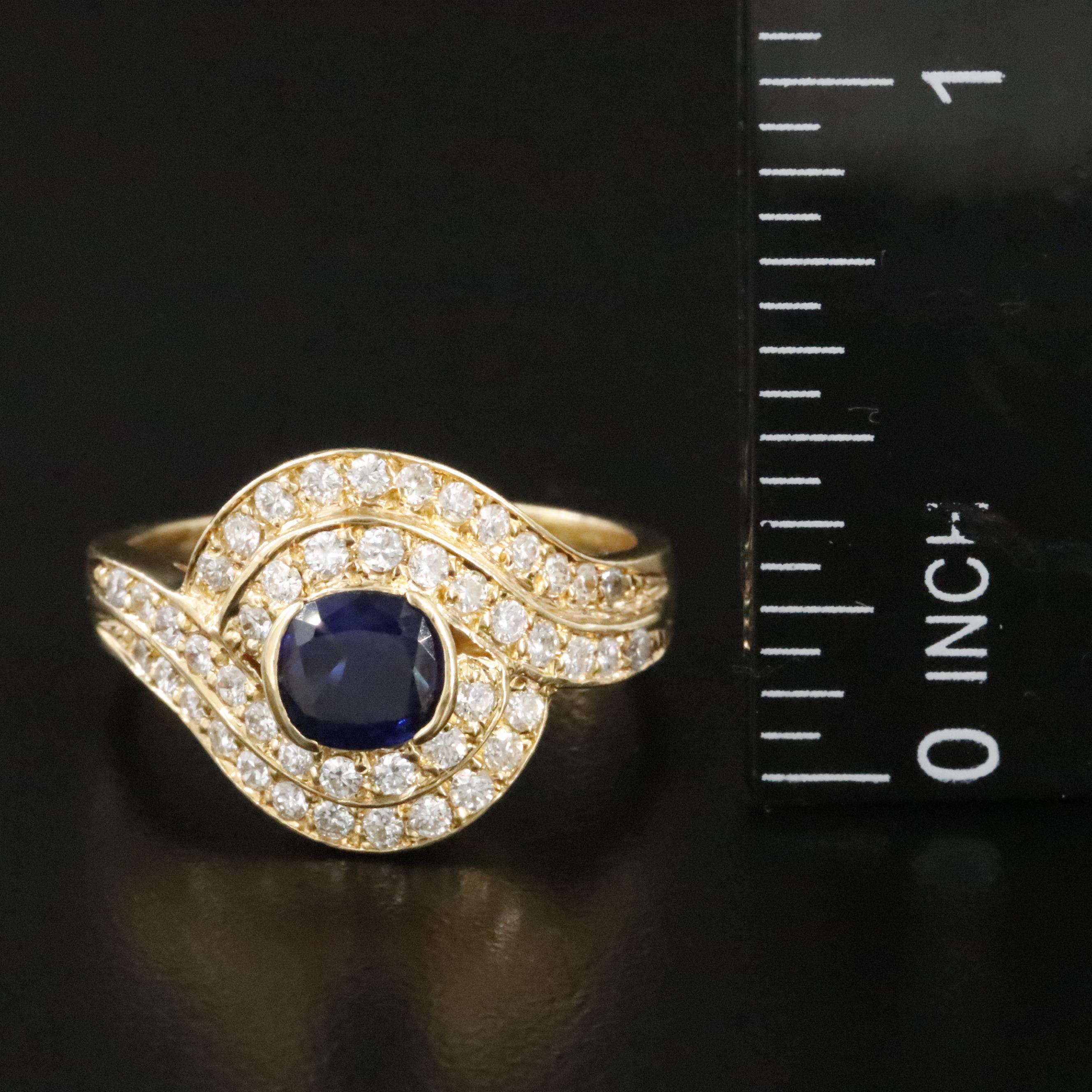 18K Sapphire and Diamond Ring