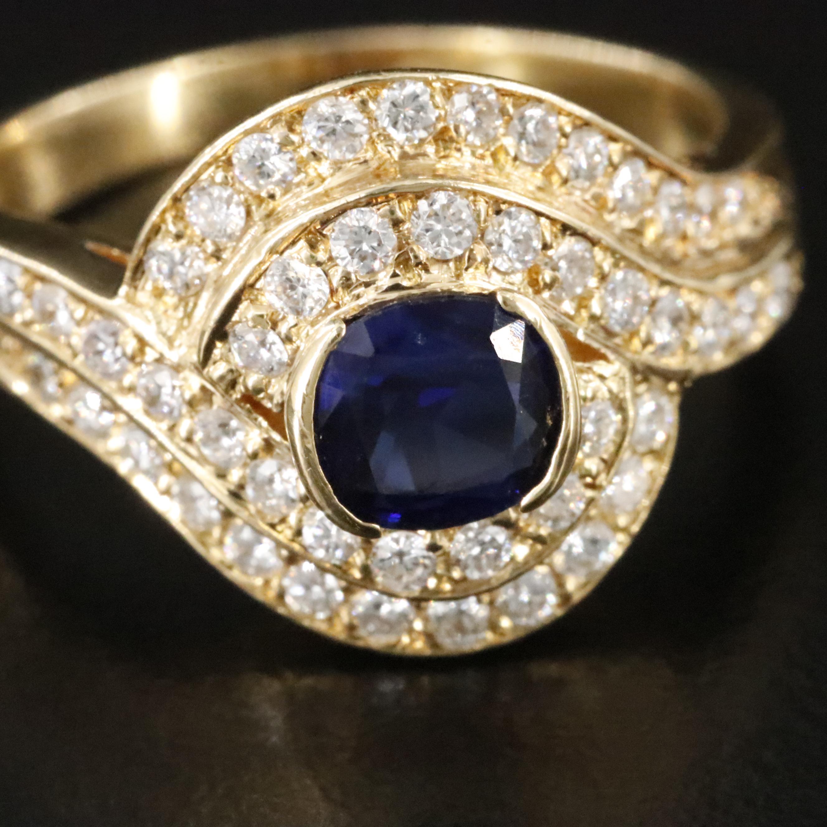 18K Sapphire and Diamond Ring
