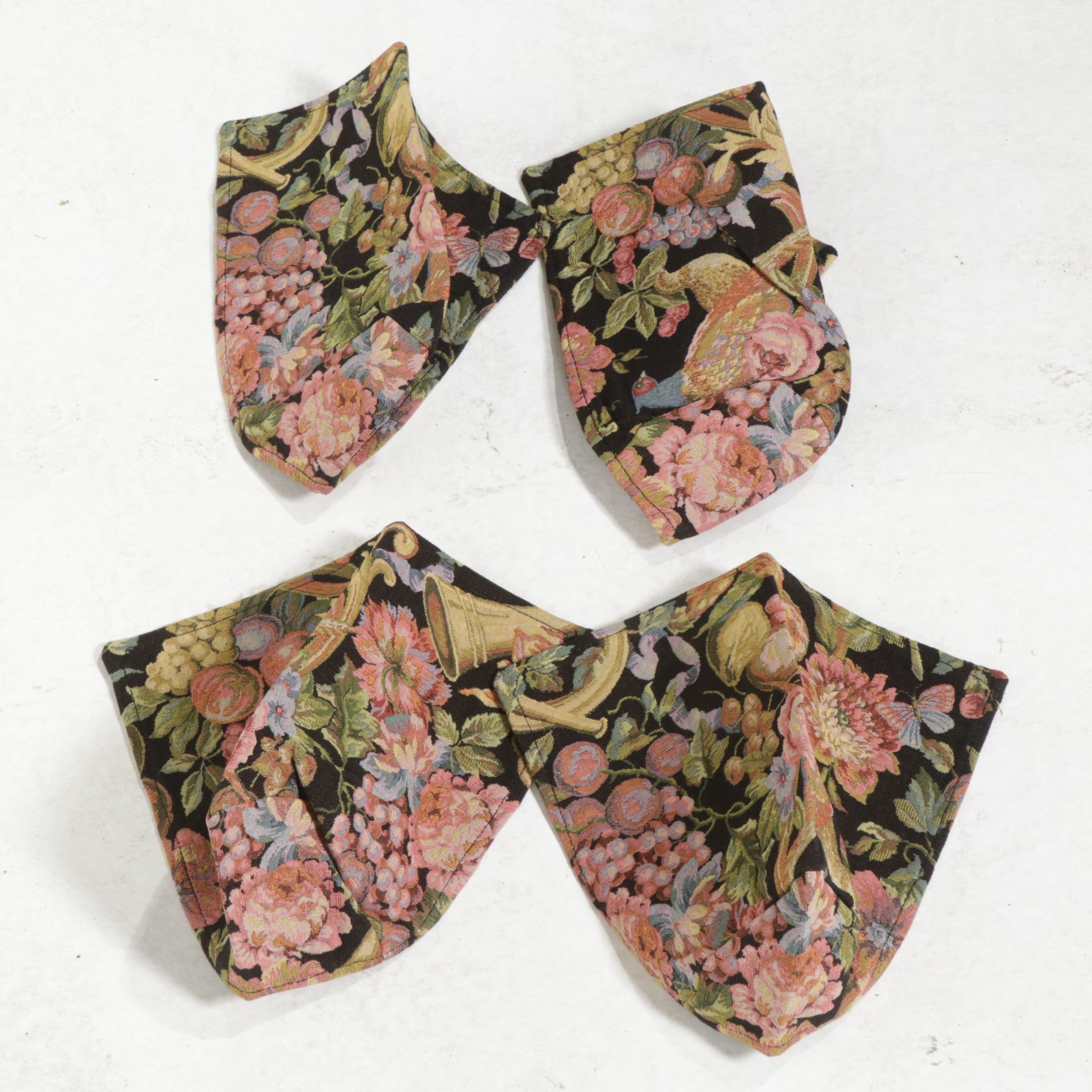 Pair of Queen Anne Style Wing Back Armchairs with Custom Upholstery