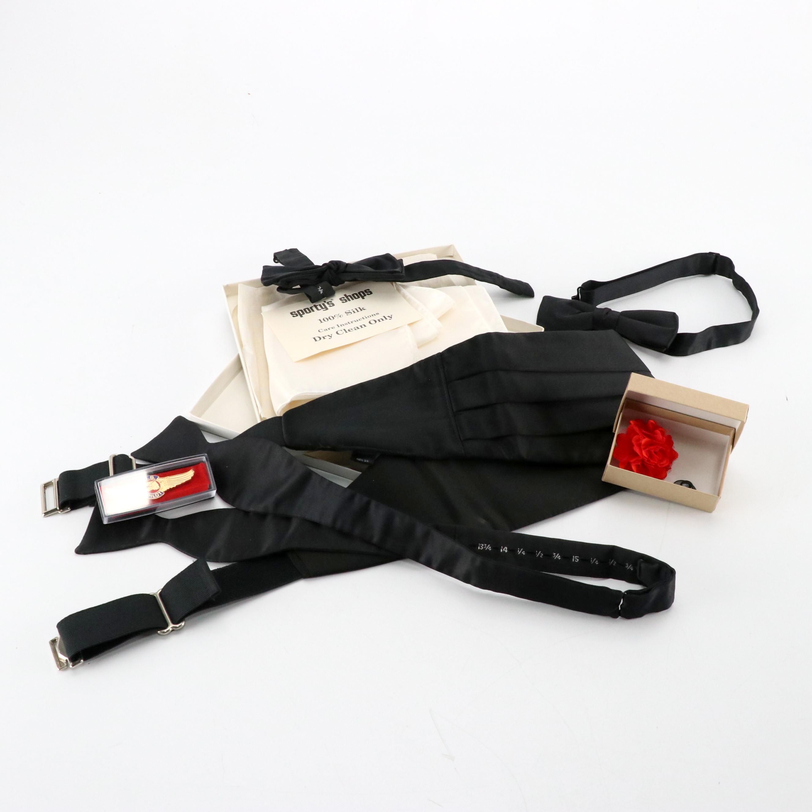 Sporty's Shops Silk Neck Scarf, Robert Talbott Cummerbund & Bow Ties, More