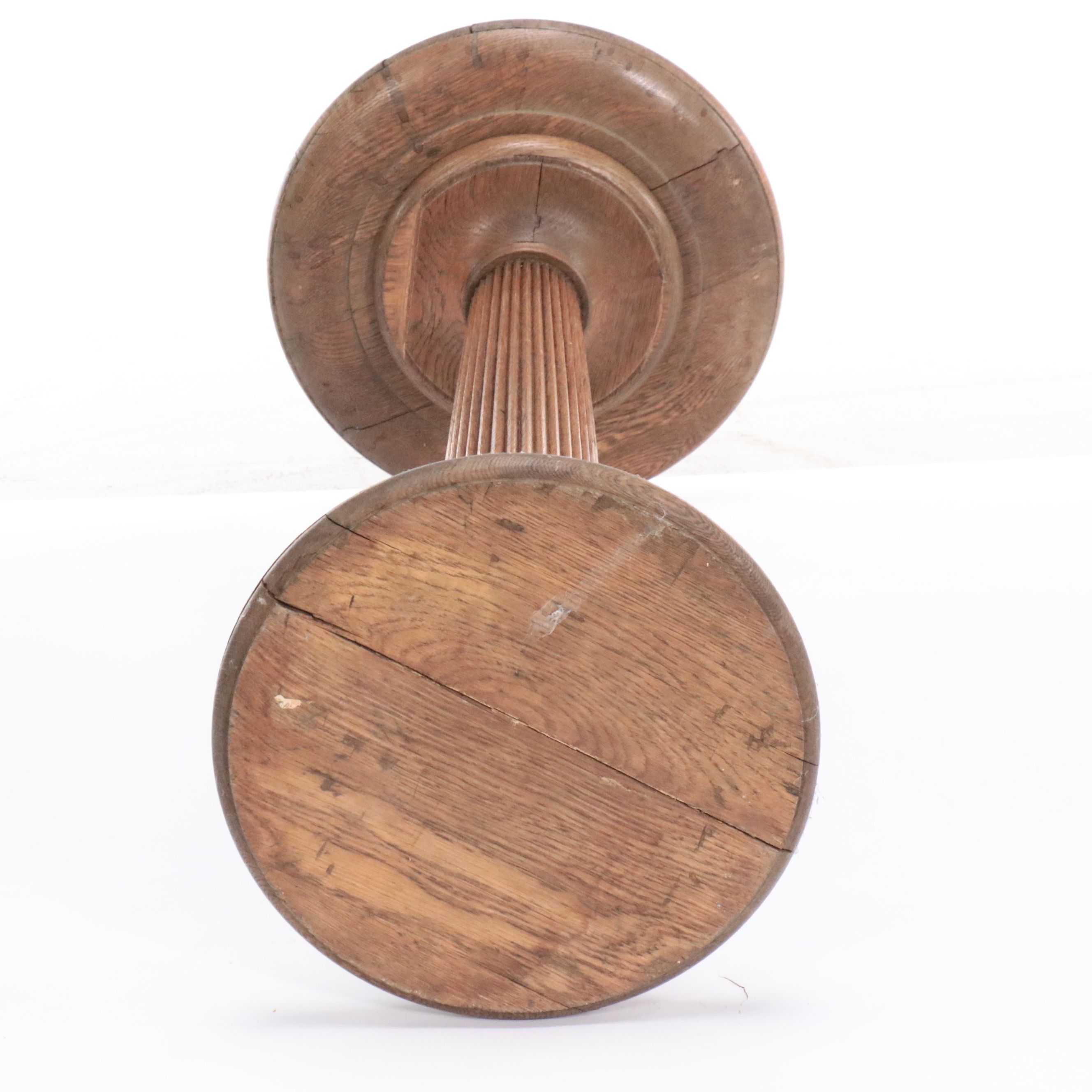 Arts & Crafts Reeded Oak Pedestal