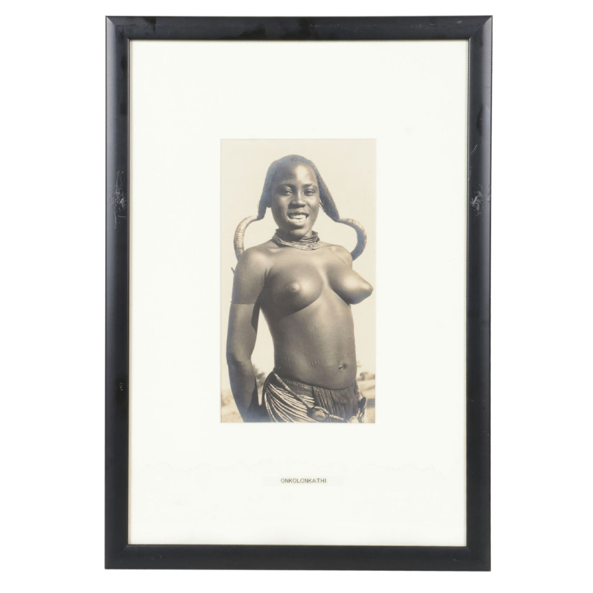 Sepia Toned Carbon Portrait Photograph of Namibian Onkolonkathi Young Woman