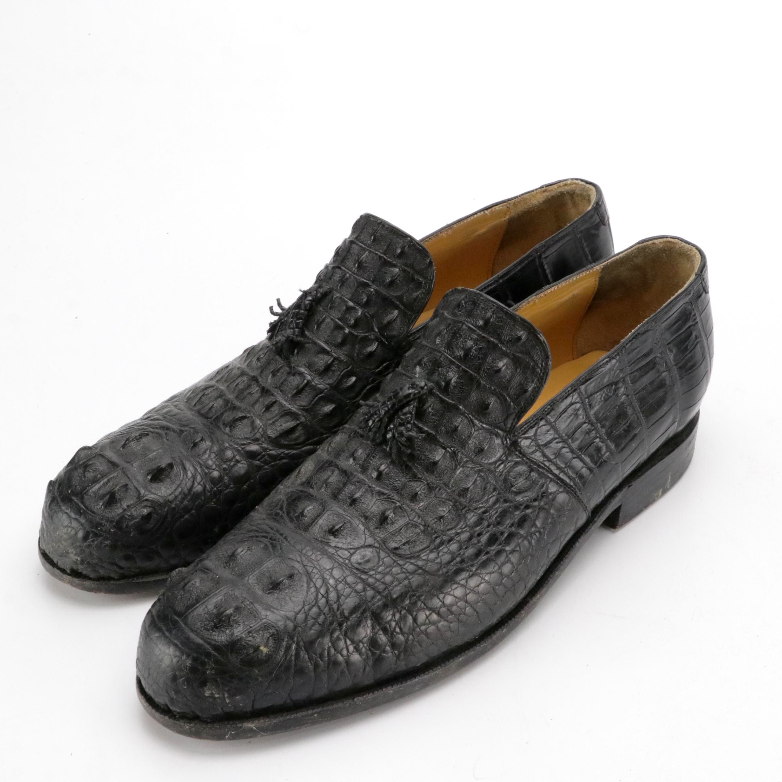 Men's Arditti Genuine Crocodile Leather Tassel Loafers