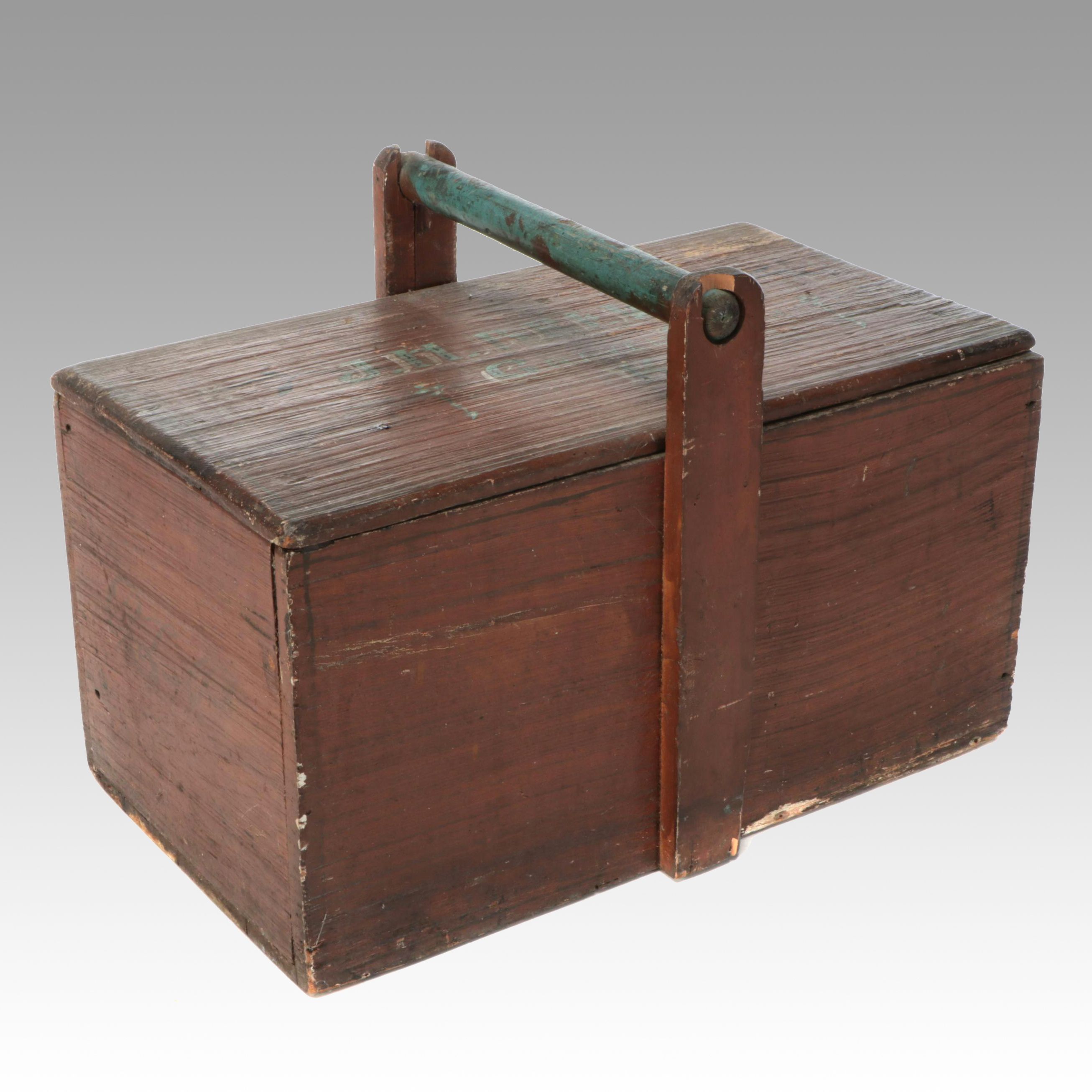 Handcrafted Primitive Style Decorated Wooden Toolbox