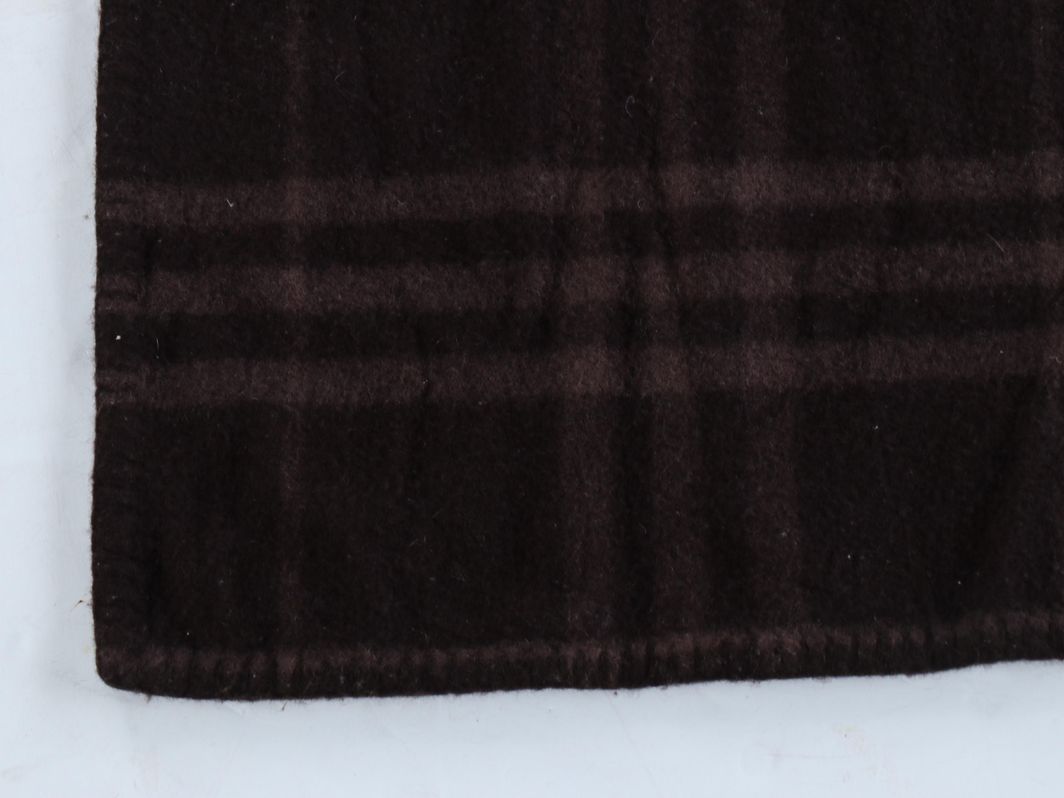 Burberry Brown Plaid Wool Blanket