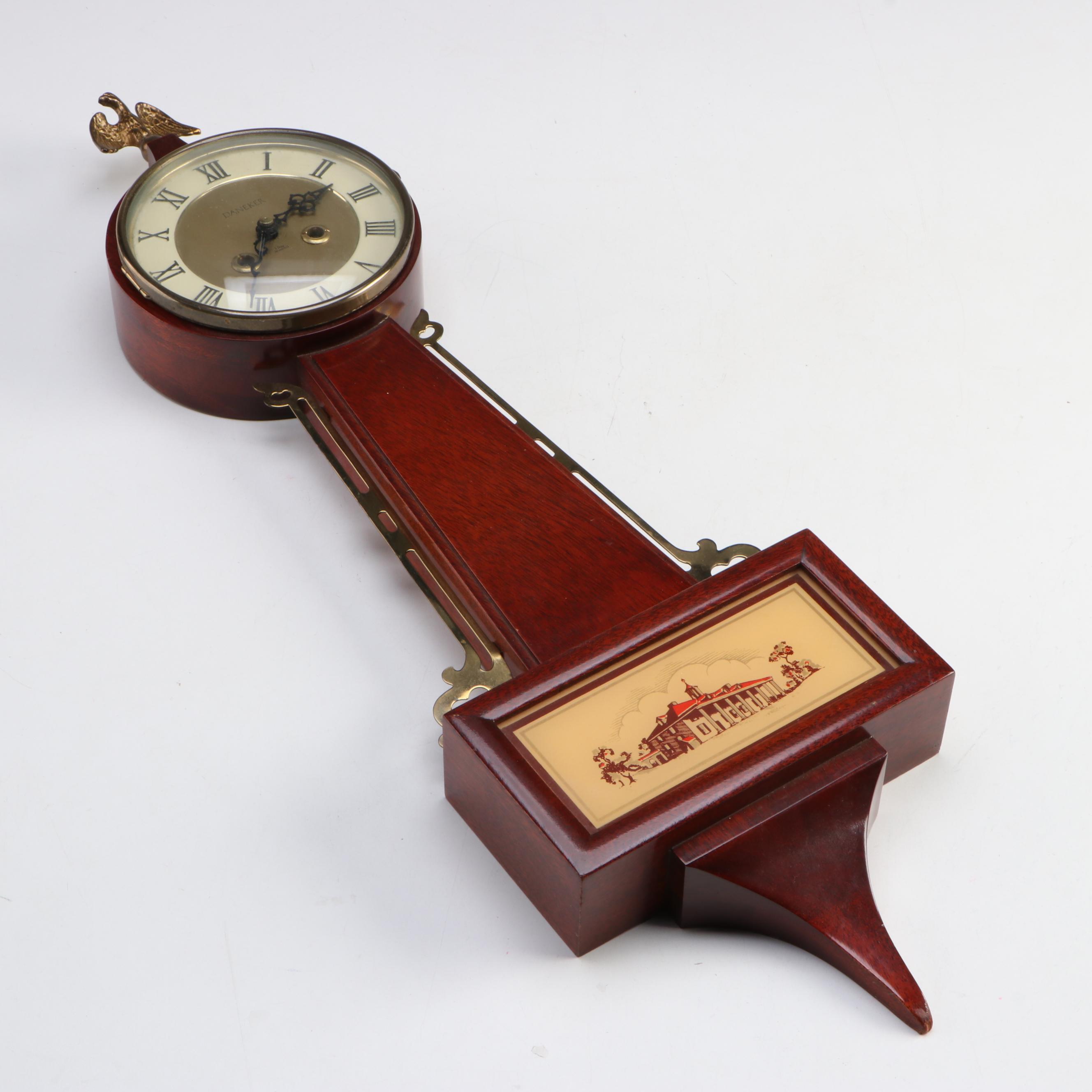 Daneker Federal Style Wooden Banjo Clock, 20th Century