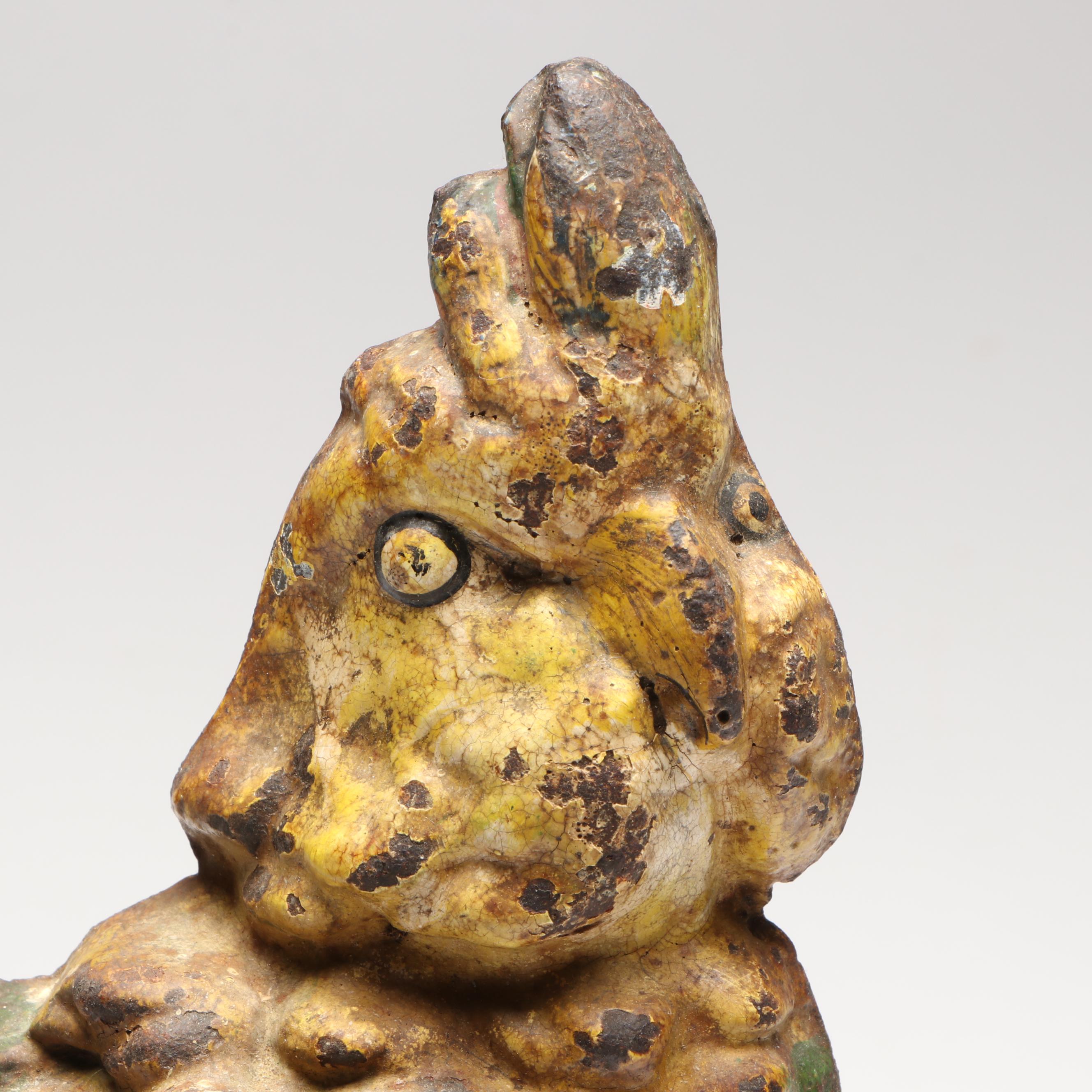 Polychrome Cast Iron Parrot Doorstop, Early to Mid-20th Century