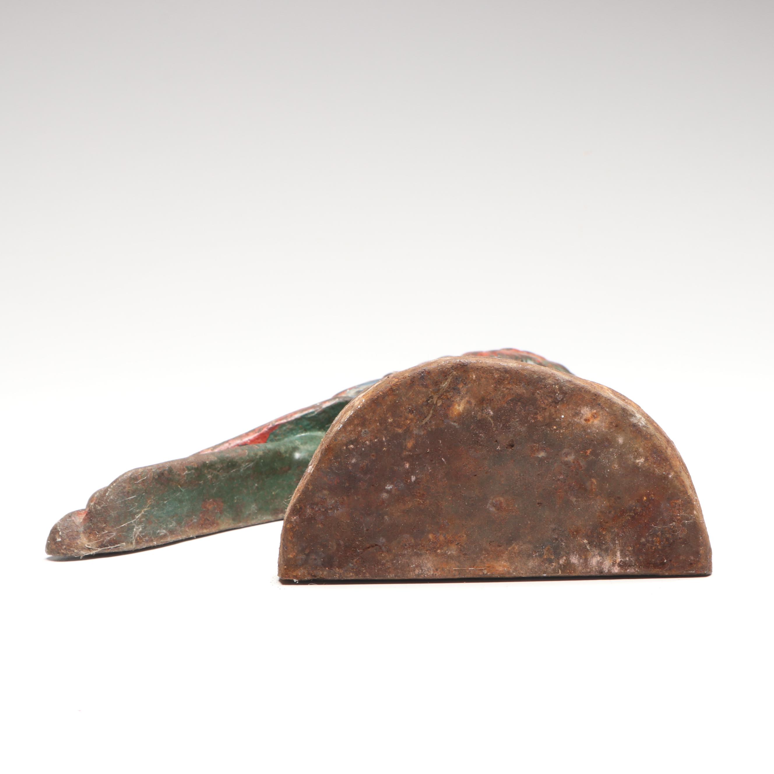 Polychrome Cast Iron Parrot Doorstop, Early to Mid-20th Century