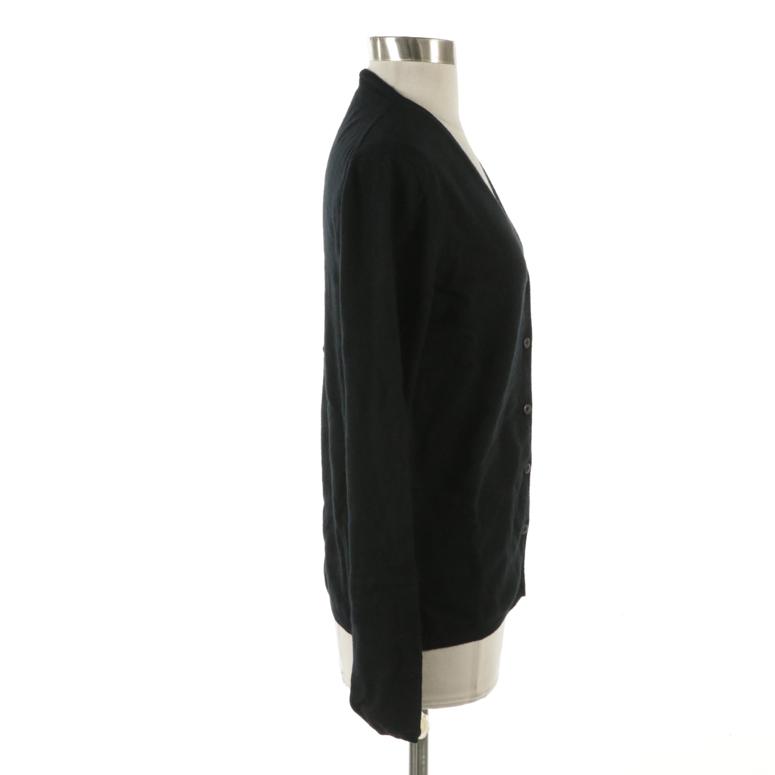 Prada Black Cashmere Cardigan Sweater