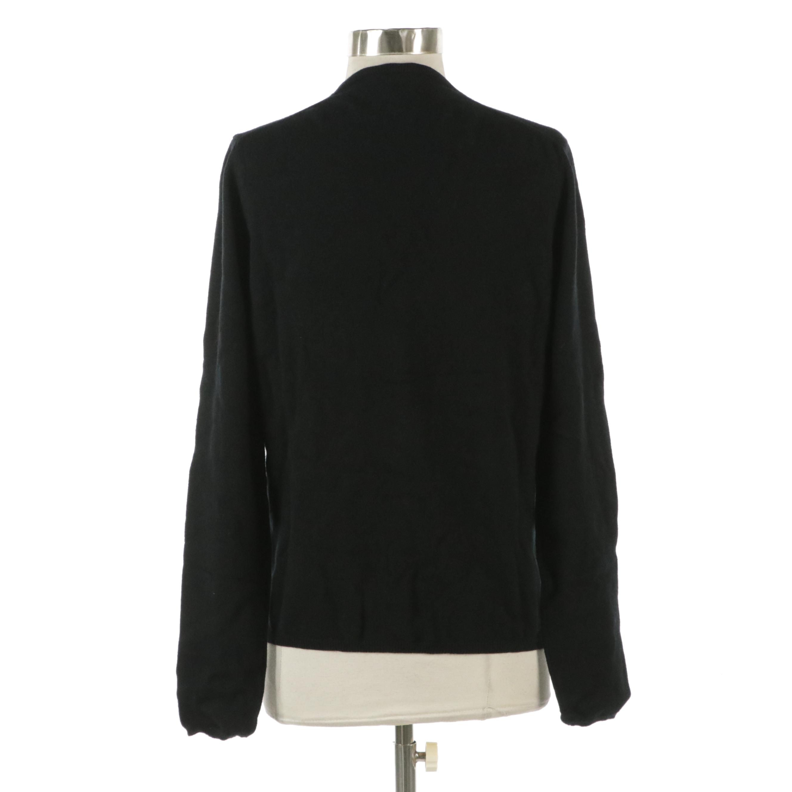 Prada Black Cashmere Cardigan Sweater