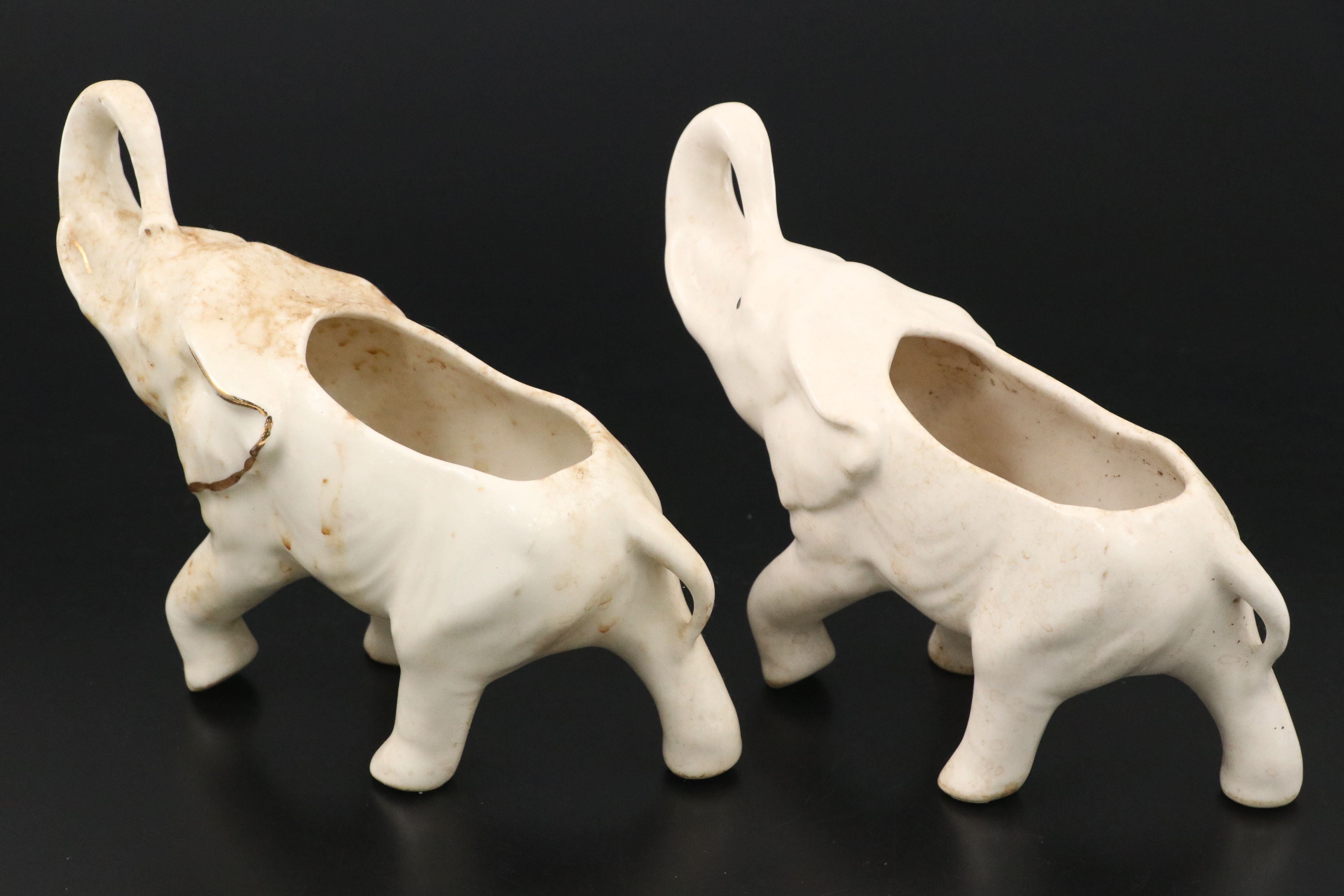 W. C. Bunting Co. and Other Ceramic Elephant Planters and Pitcher