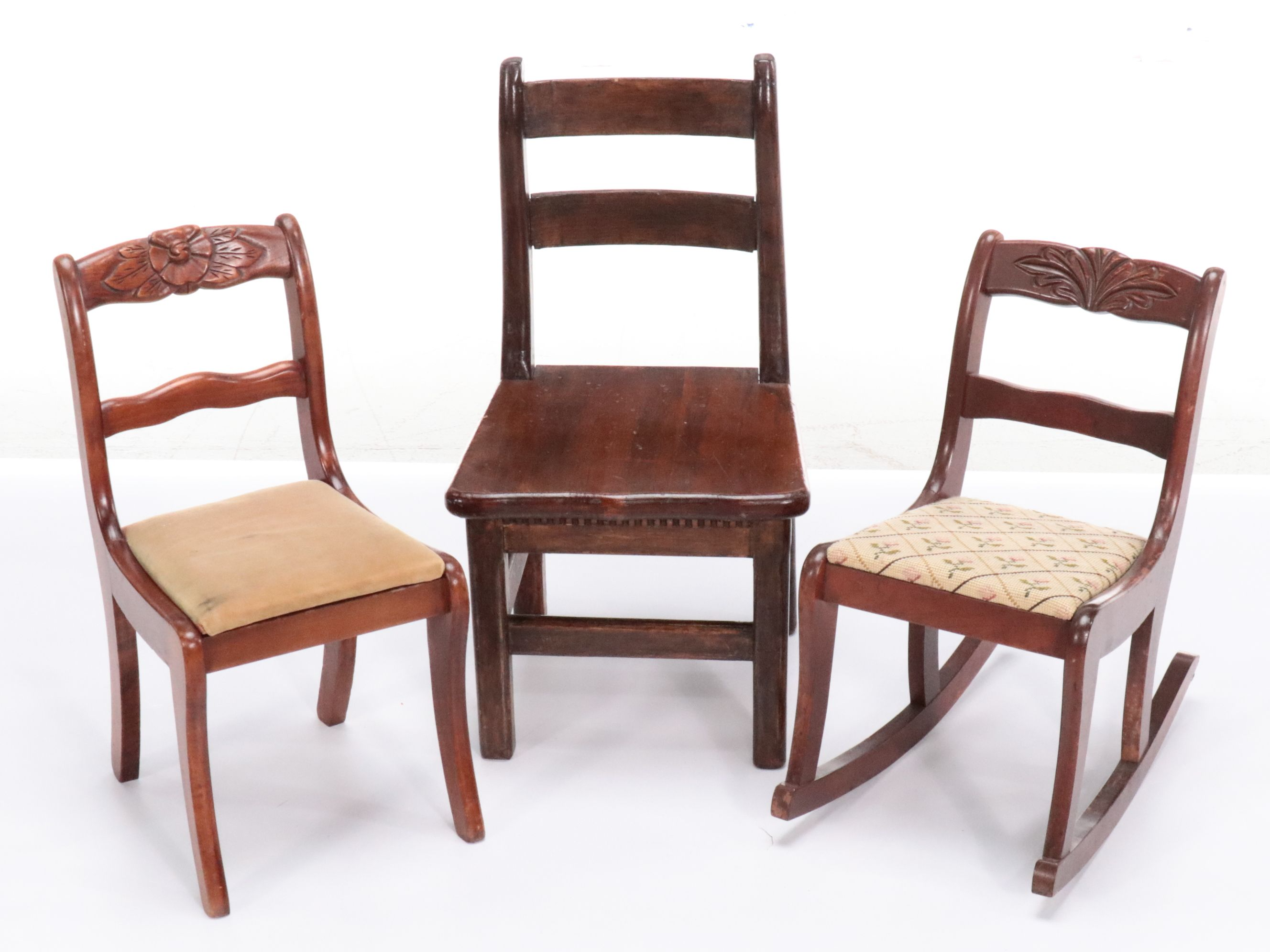 Victorian Children's Chairs with Needlepoint Seats and More