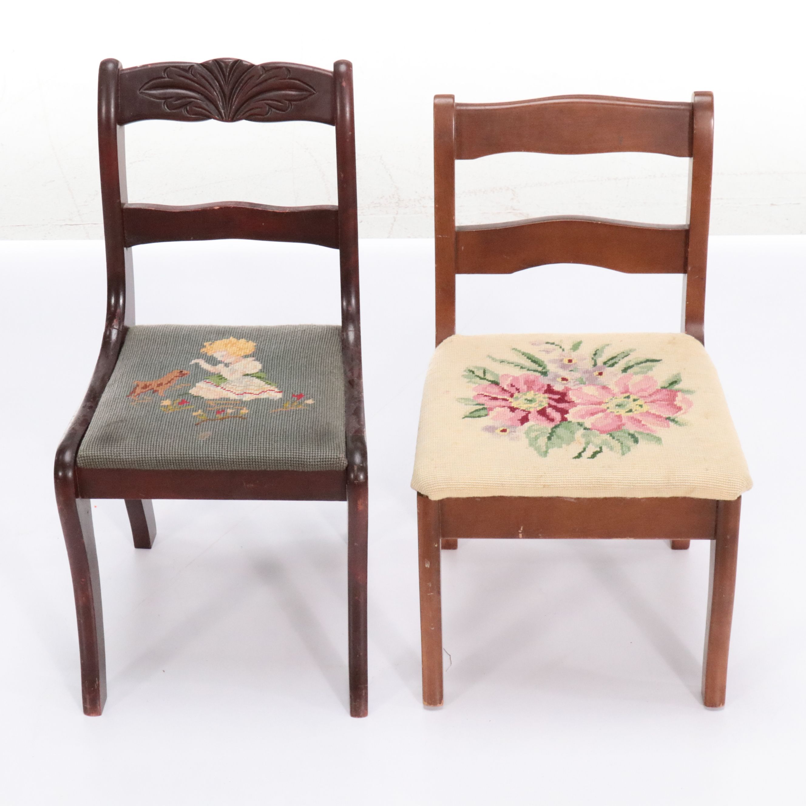 Victorian Children's Chairs with Needlepoint Seats and More