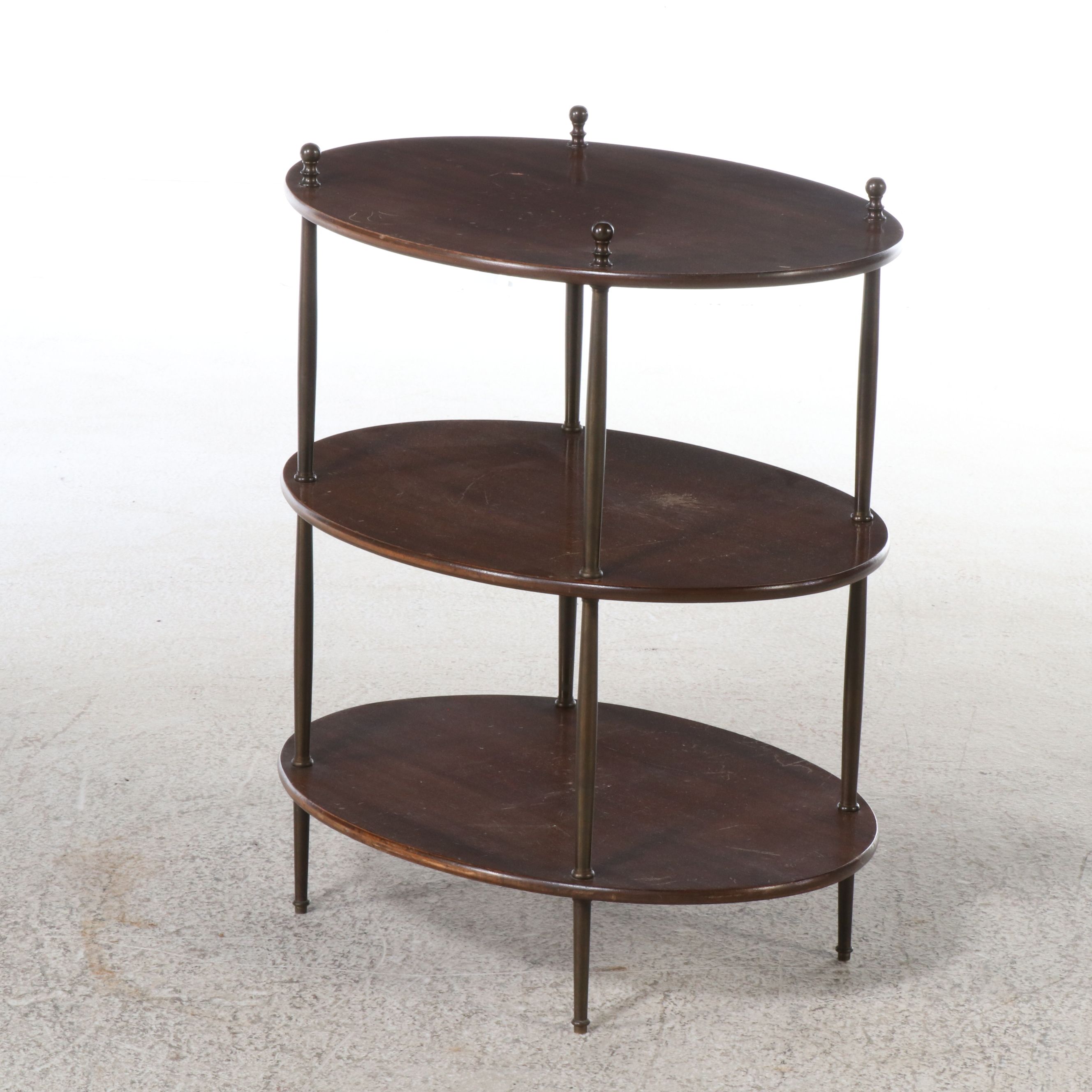 Victorian Style Three-Tiered Mahogany Side Table