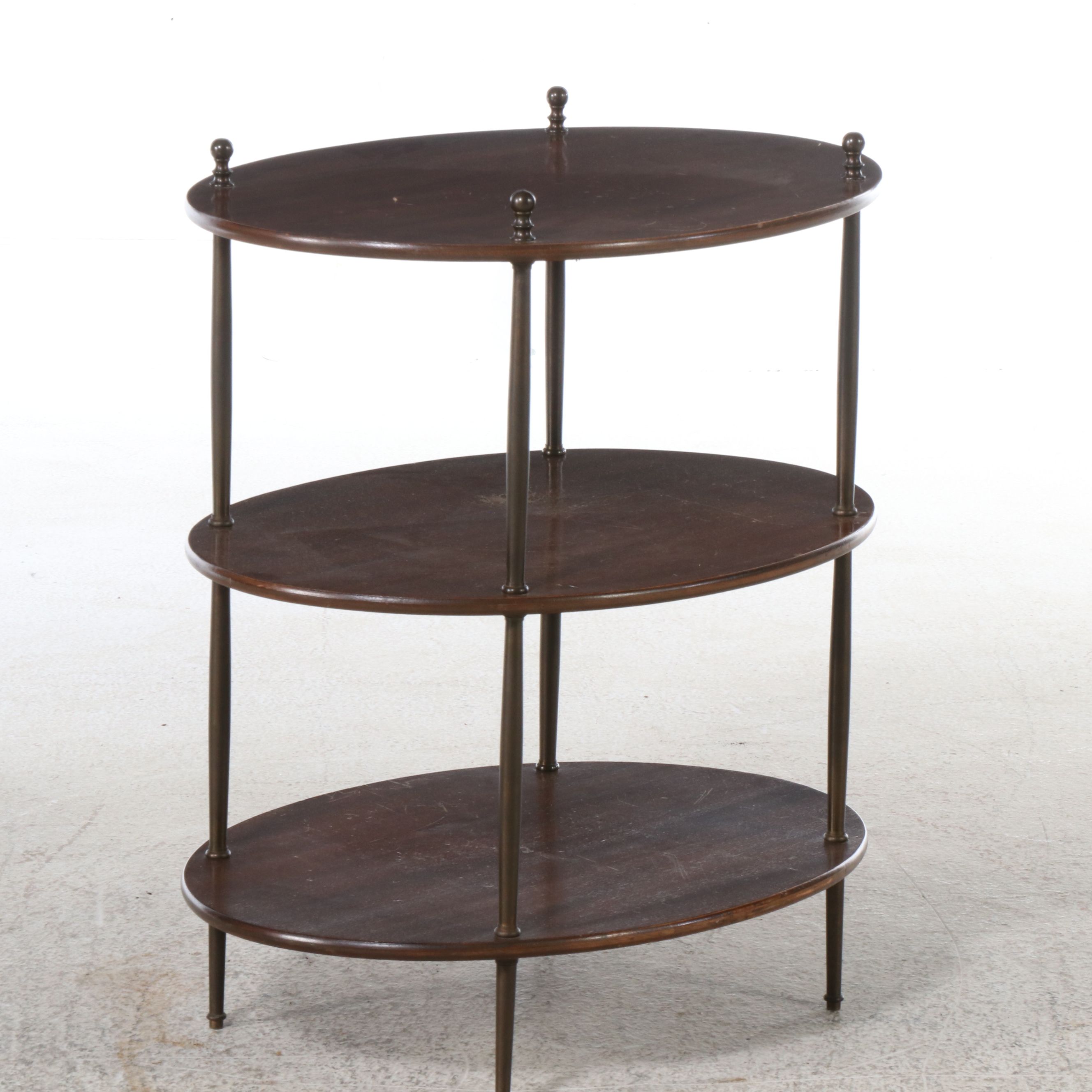 Victorian Style Three-Tiered Mahogany Side Table