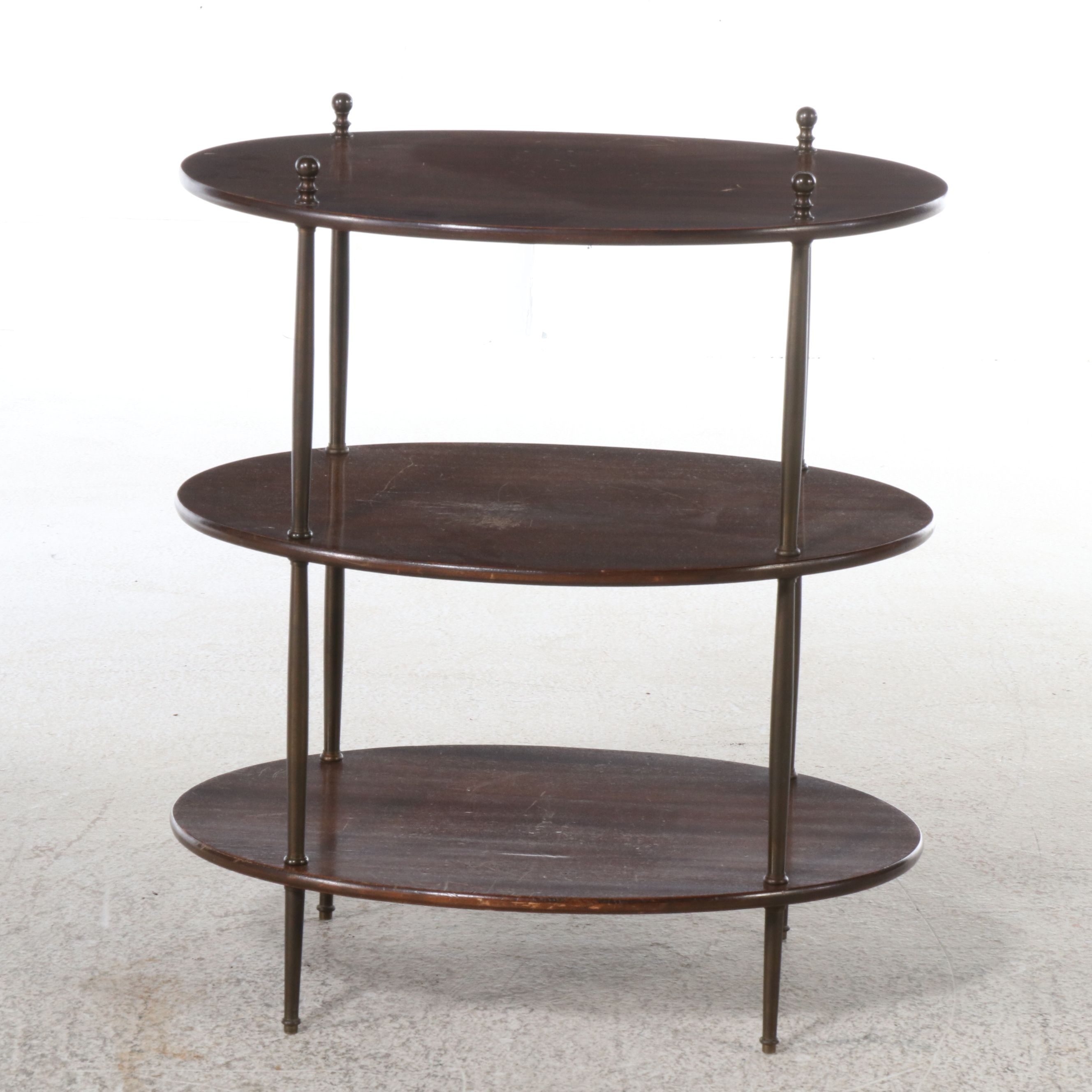 Victorian Style Three-Tiered Mahogany Side Table