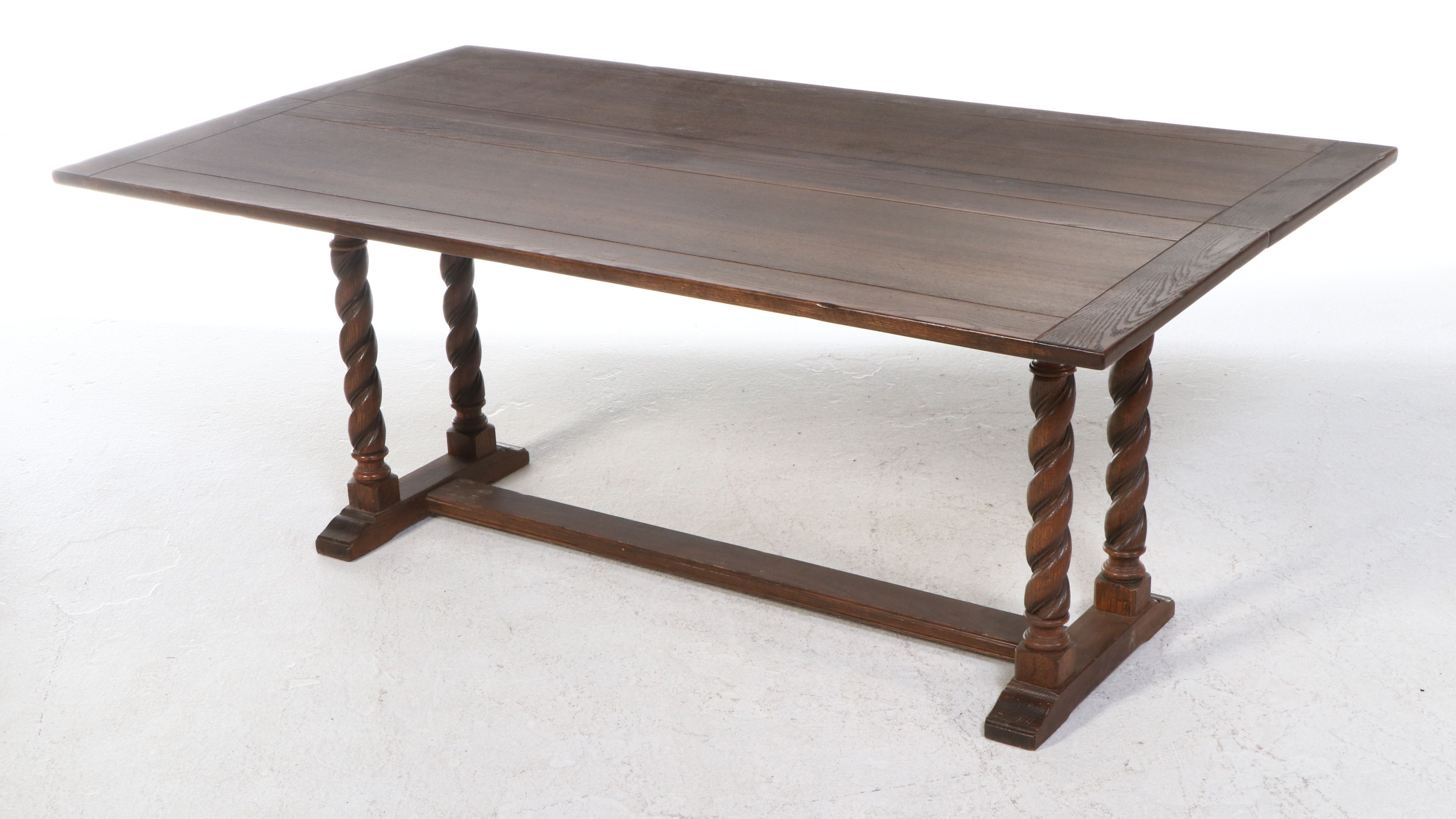 * Oak Barley Twist Flip-Top Harvest Table