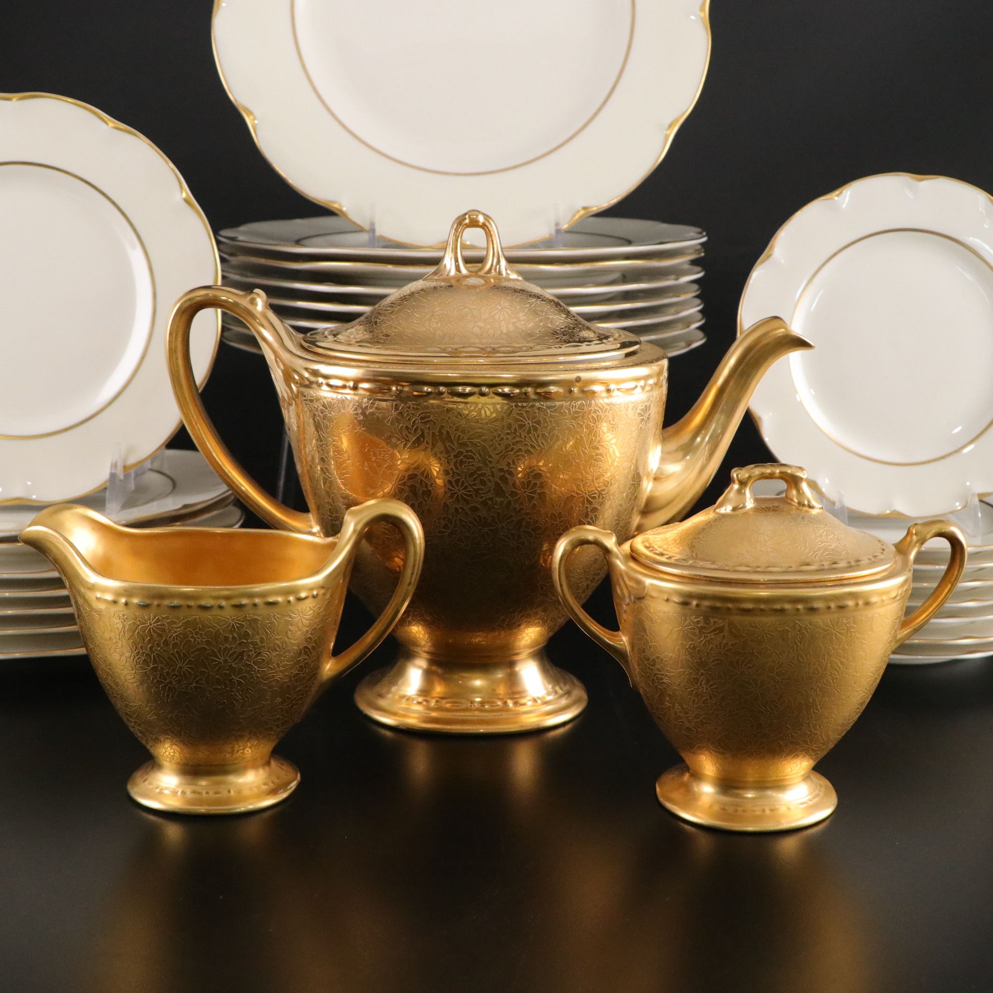 Theodore Haviland "Concorde" Dinnerware with Homer Laughlin Coffee Set & Extras