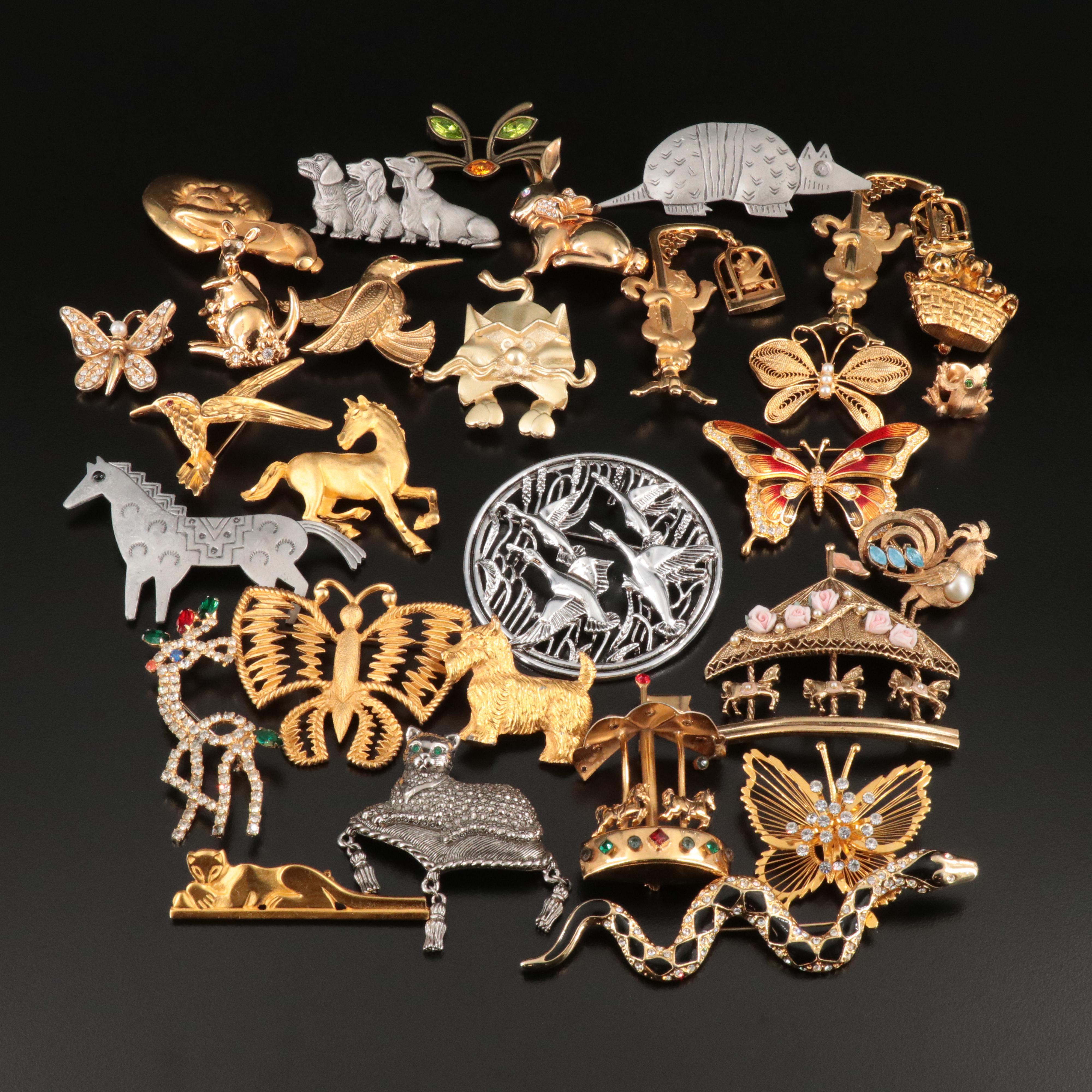 1940s Coro Carousel Featured in Vintage Brooch Collection