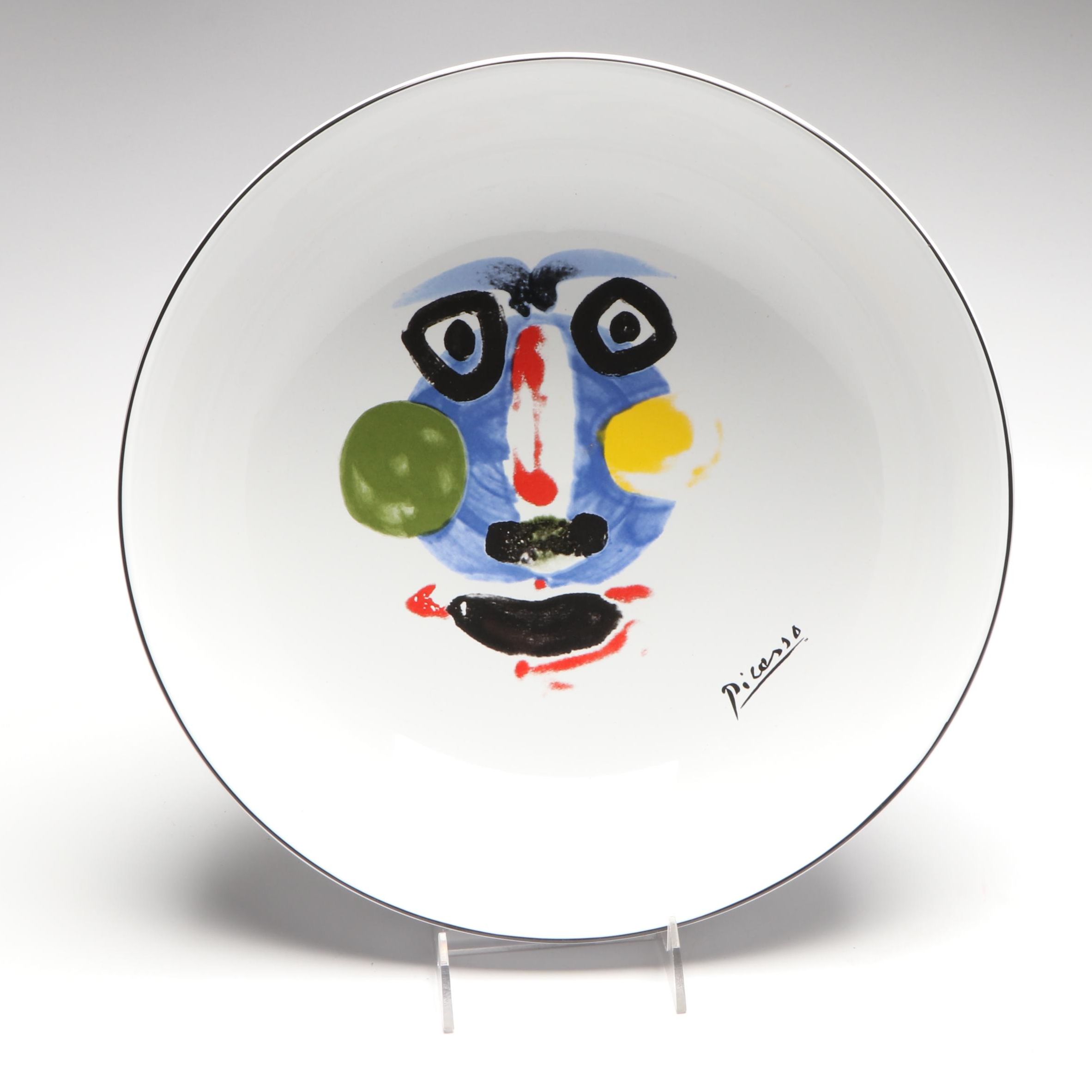 Masterpiece Editions Picasso "Living Face" Ceramic Serving Bowl, 1996
