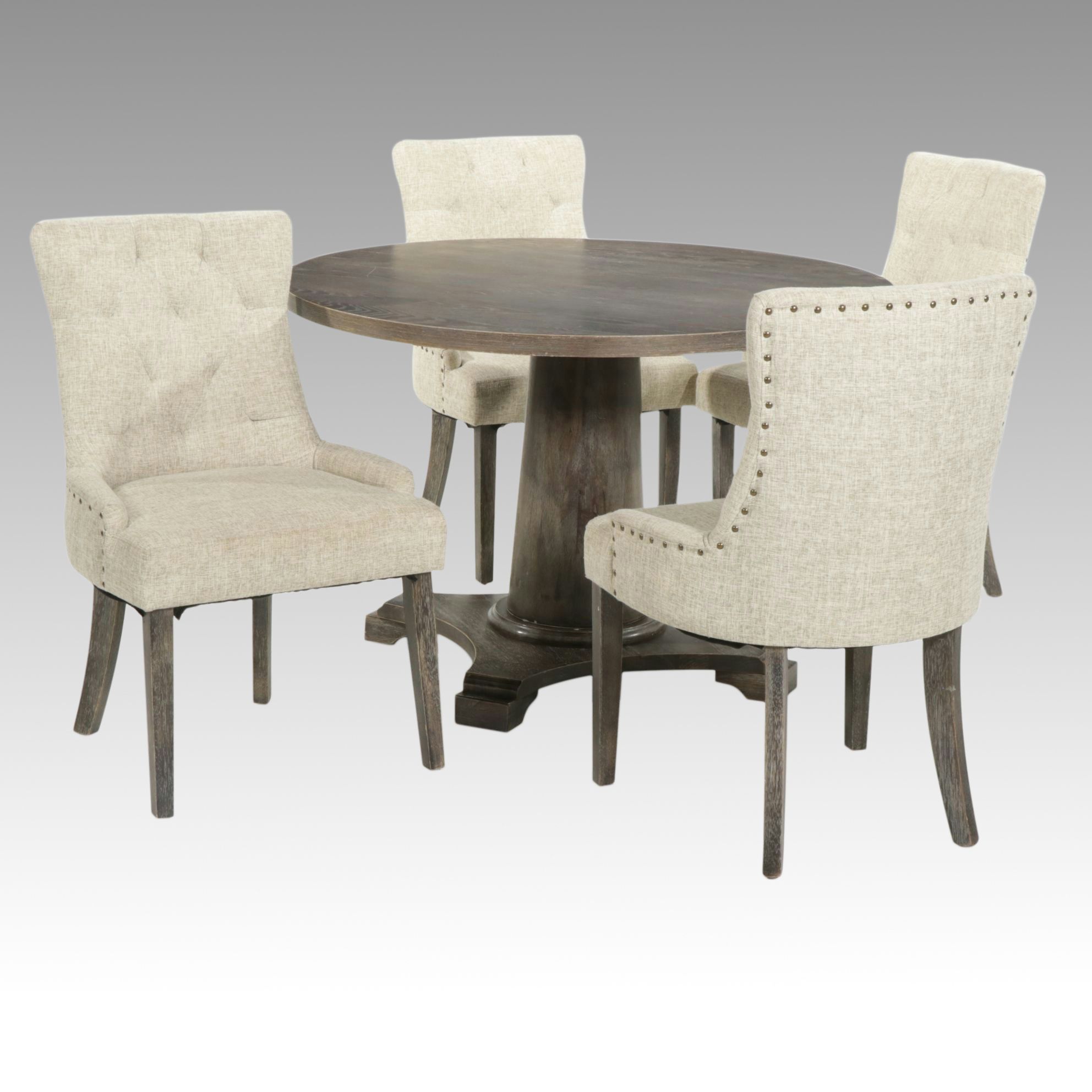 Contemporary Bistro/Game Table and Four Chairs, 21st Century