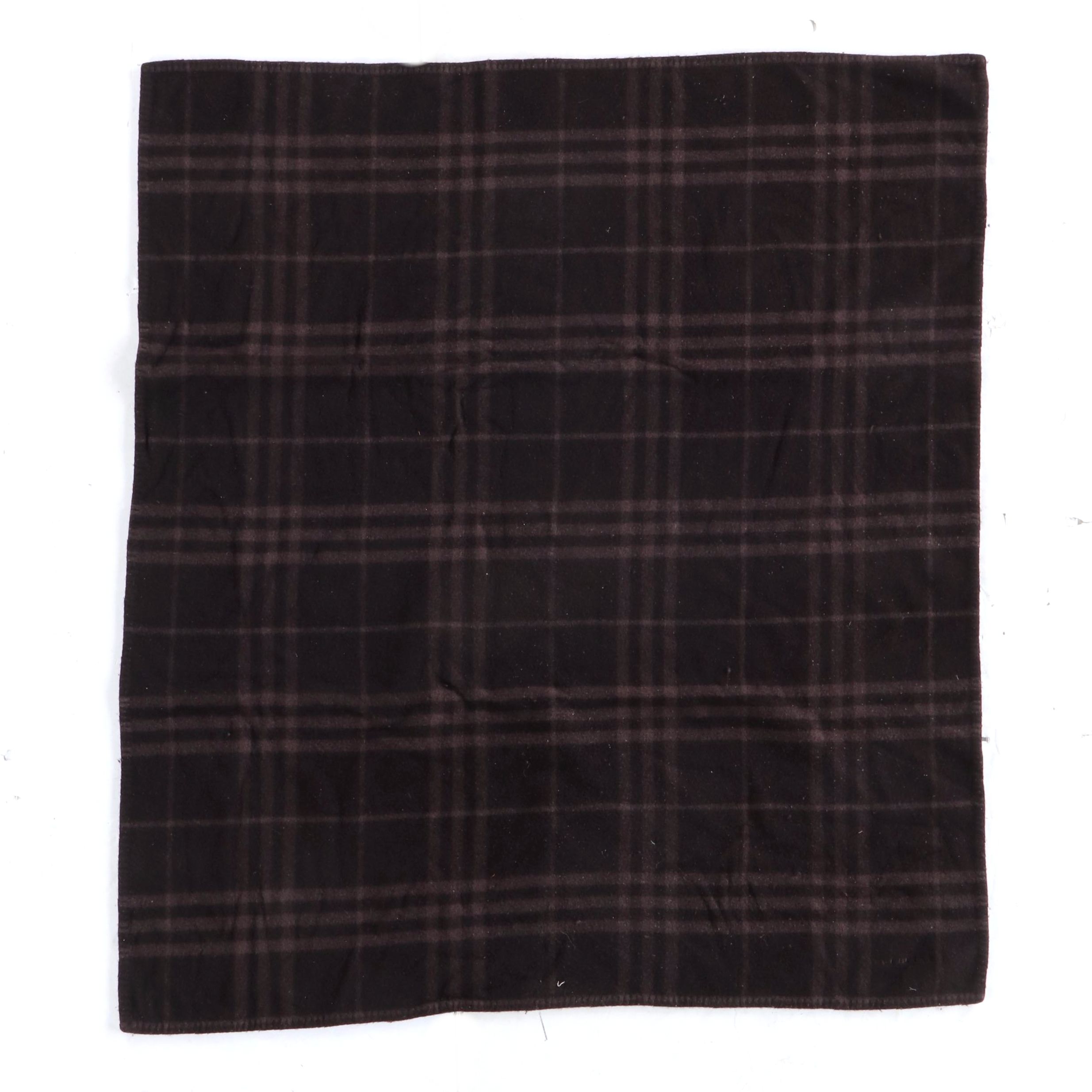 Burberry Brown Plaid Wool Blanket