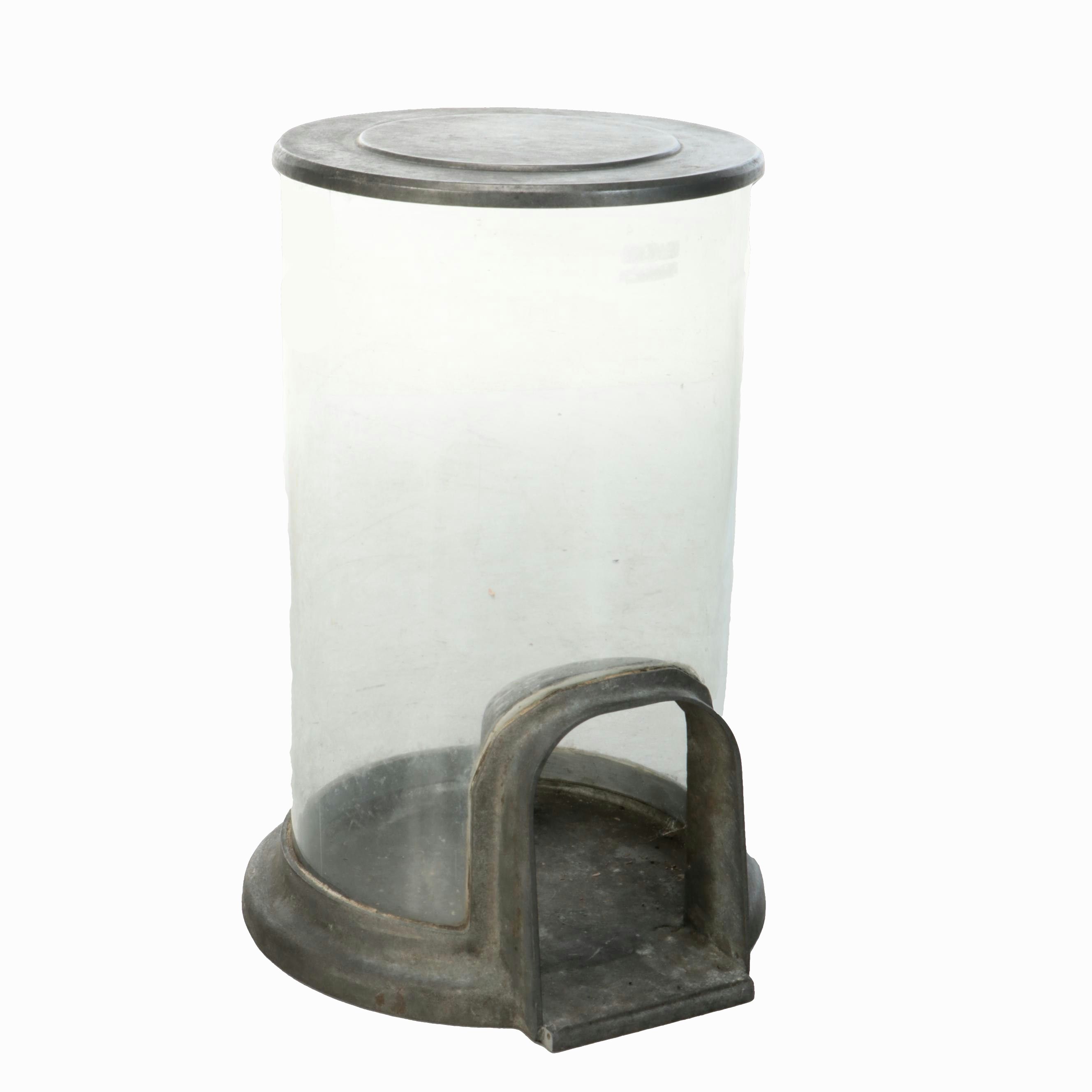 Cincinnati Kuertz Potato Chip Co. Spherical Glass and Metal Vintage Container