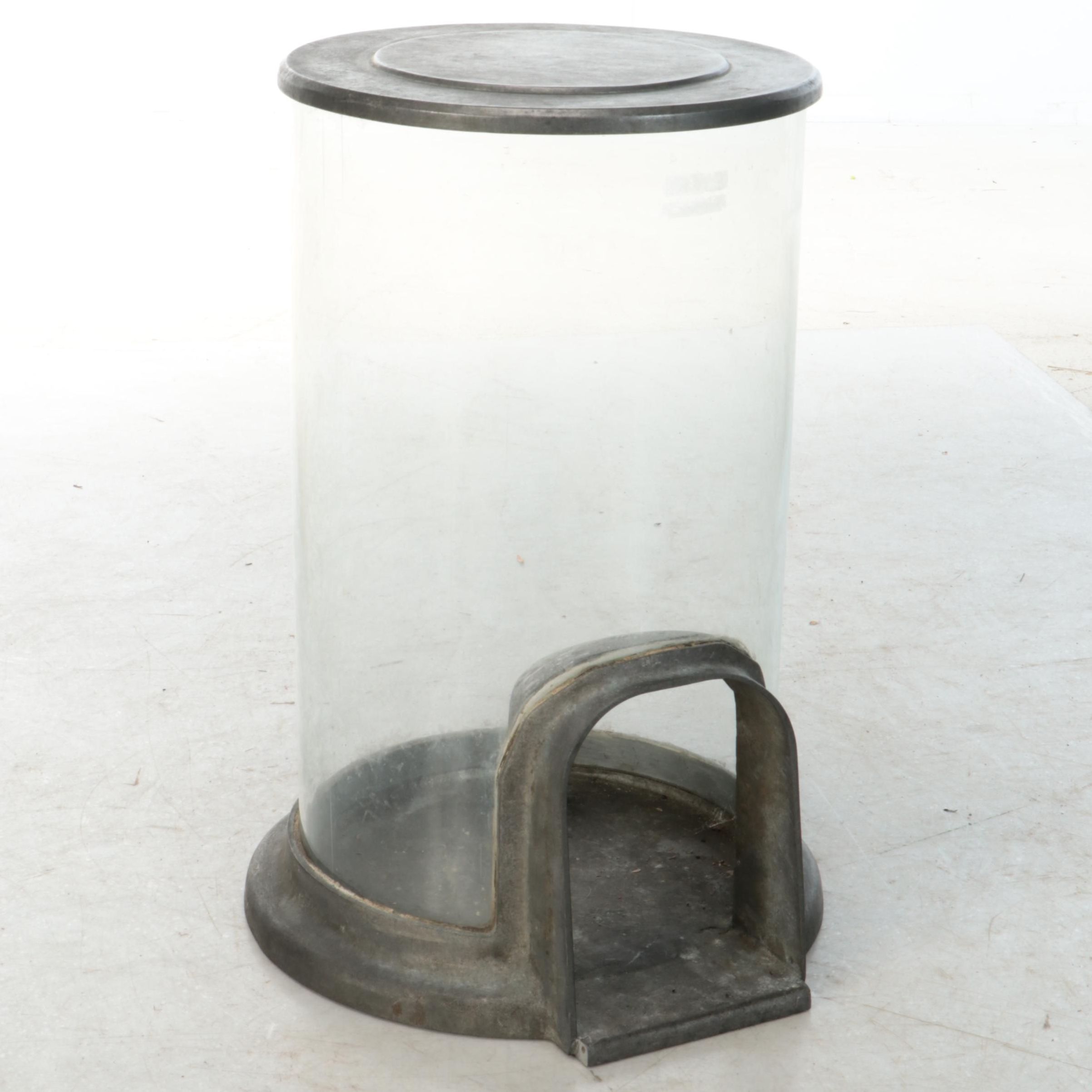 Cincinnati Kuertz Potato Chip Co. Spherical Glass and Metal Vintage Container