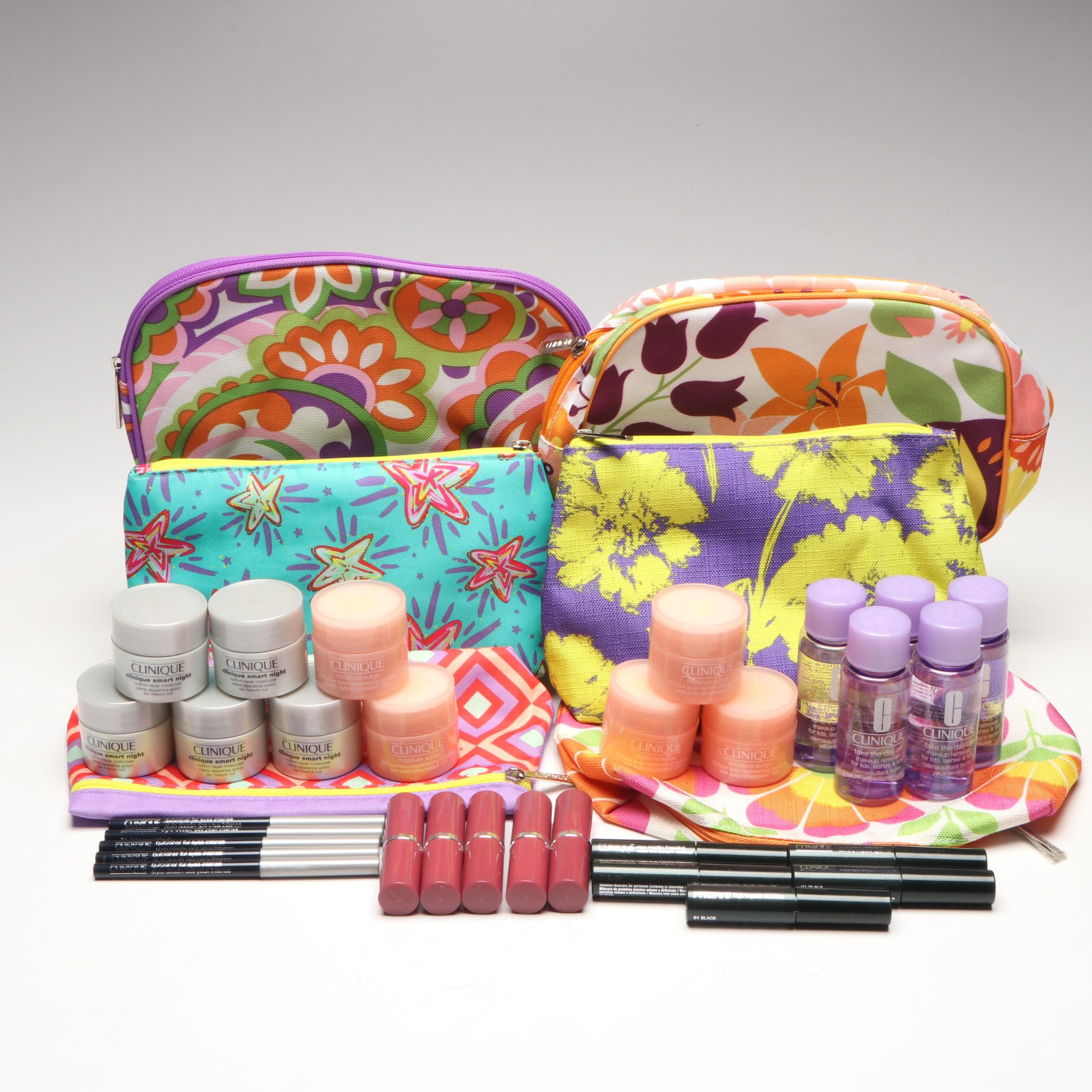 Clinique Skin Care, Makeup and Variety of Makeup Bags