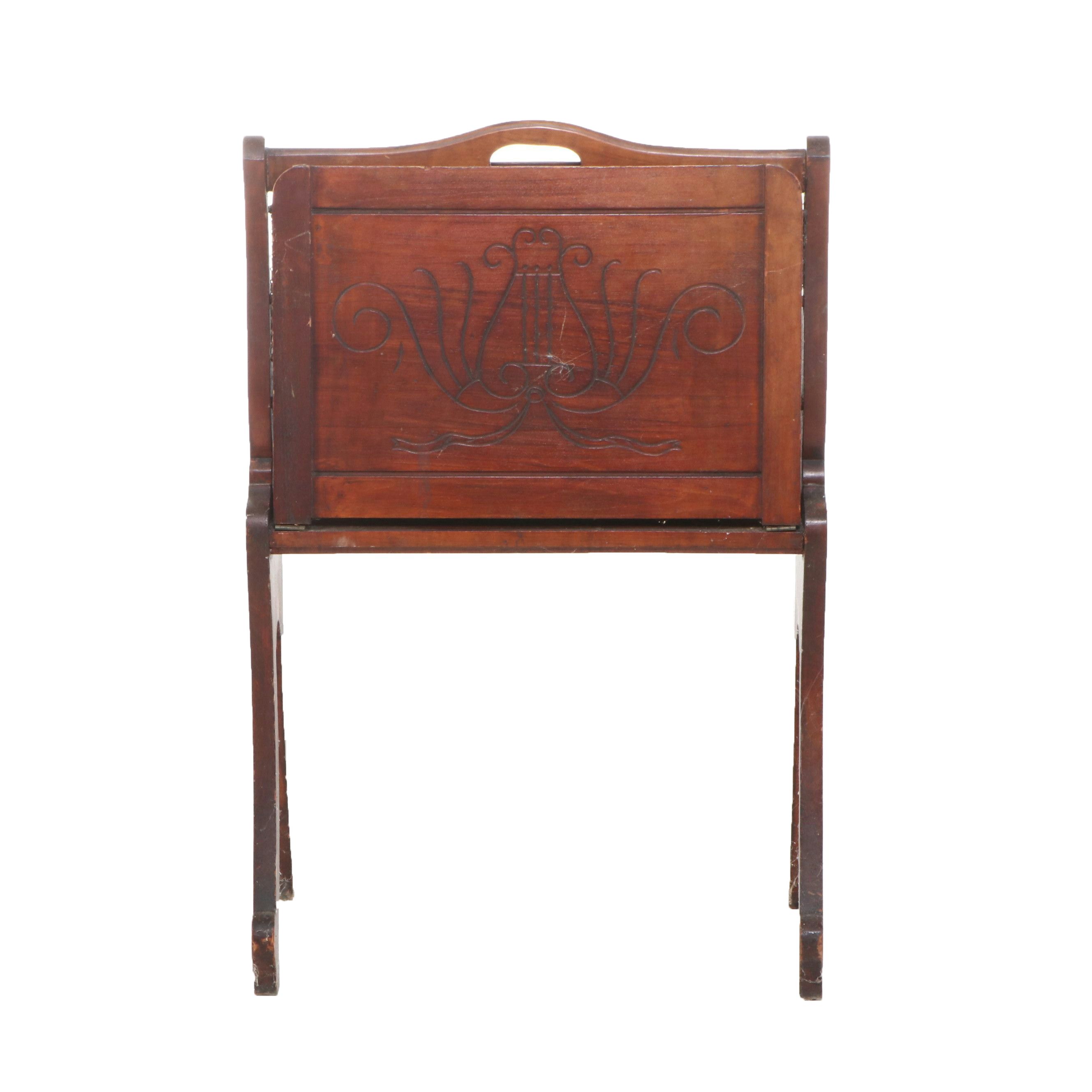 Eastlake Walnut Magazine Rack