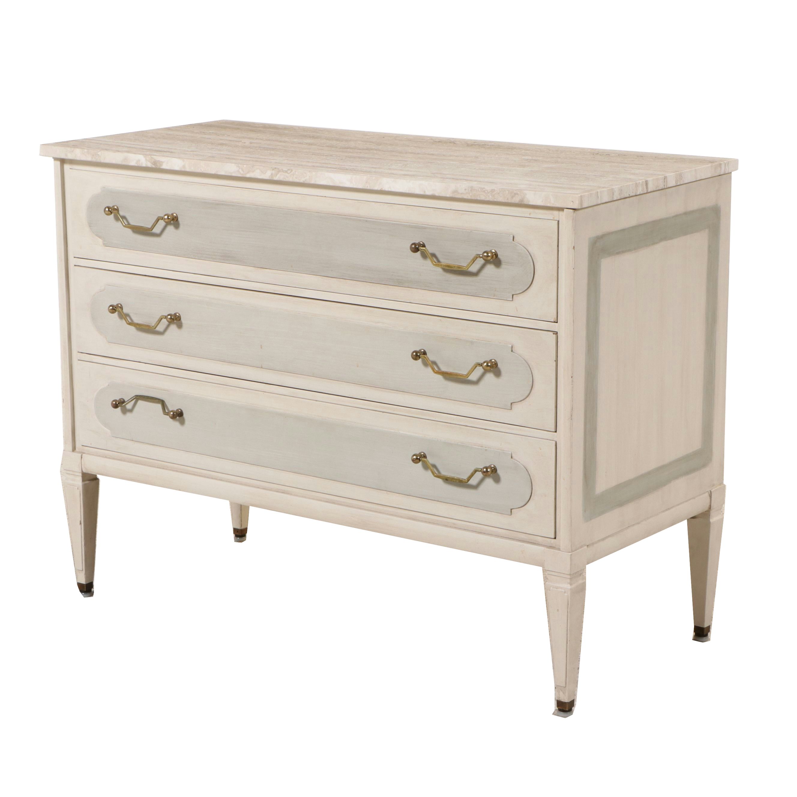 Paint-Decorated Three-Drawer Chest