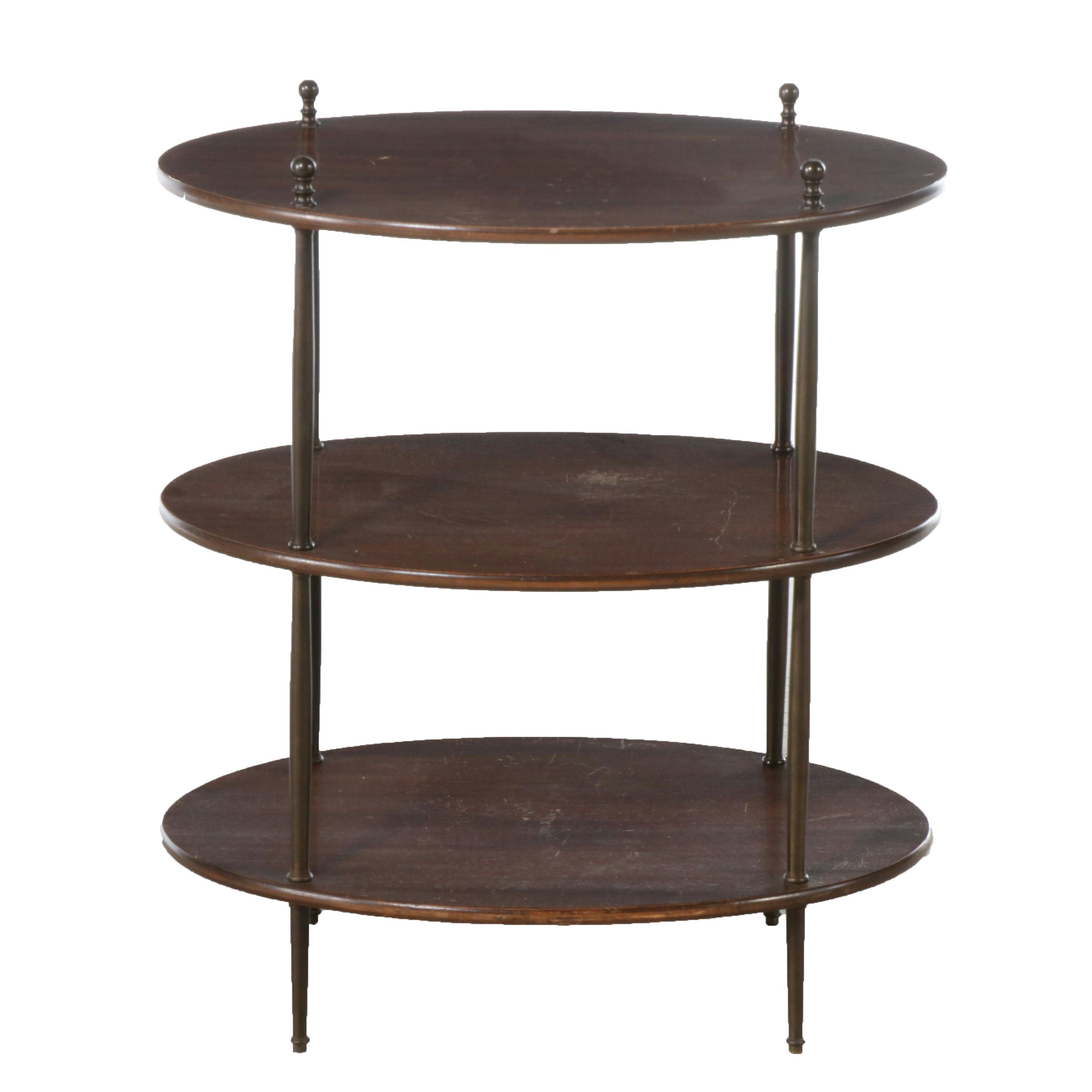 Victorian Style Three-Tiered Mahogany Side Table