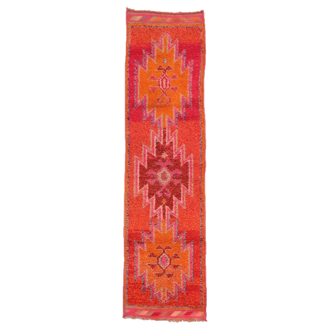 3'2 x 12' Hand-Knotted Turkish Village Carpet Runner Long Rug