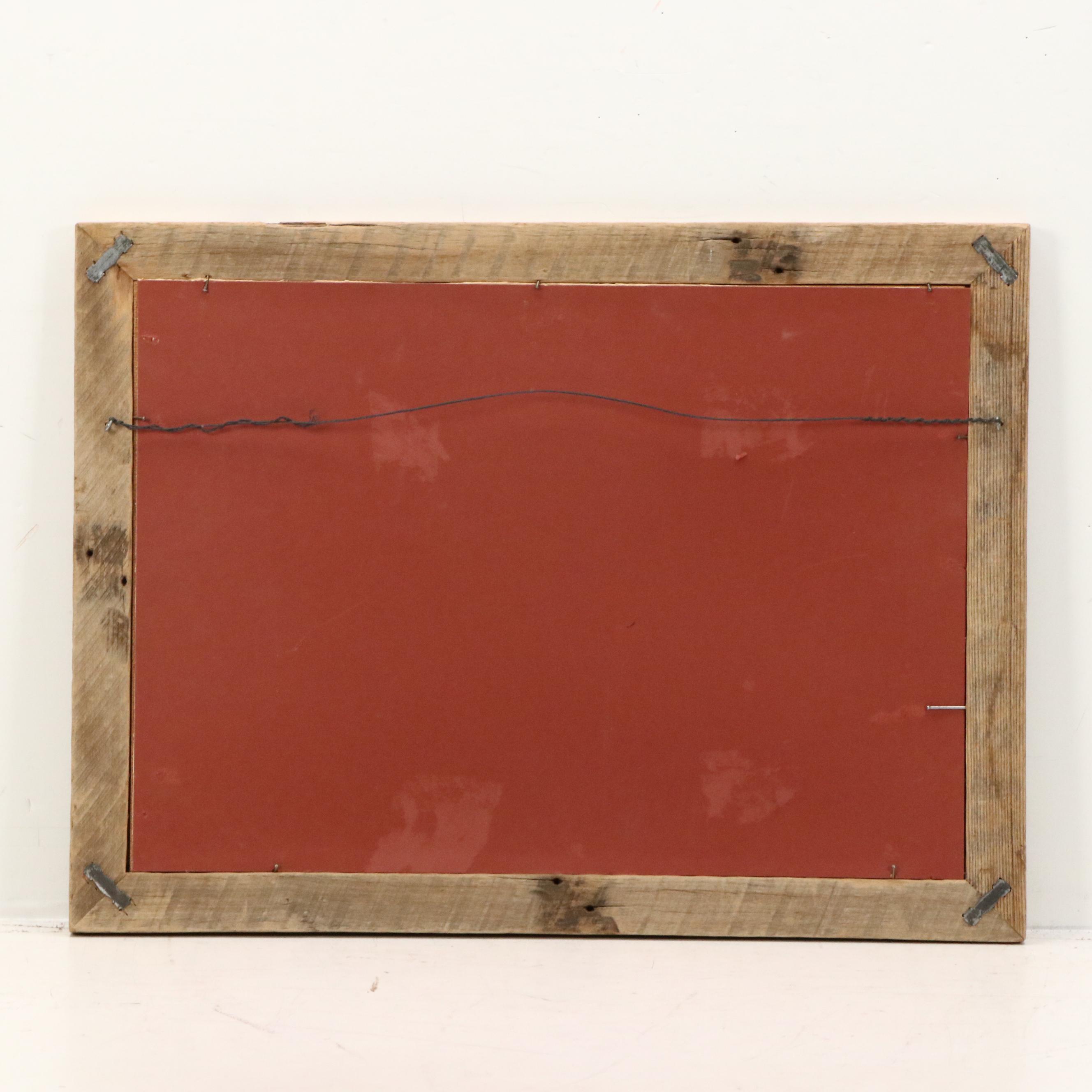 Thomas A. DeDecker Oil Painting of Crow Encampment, Late 20th Century