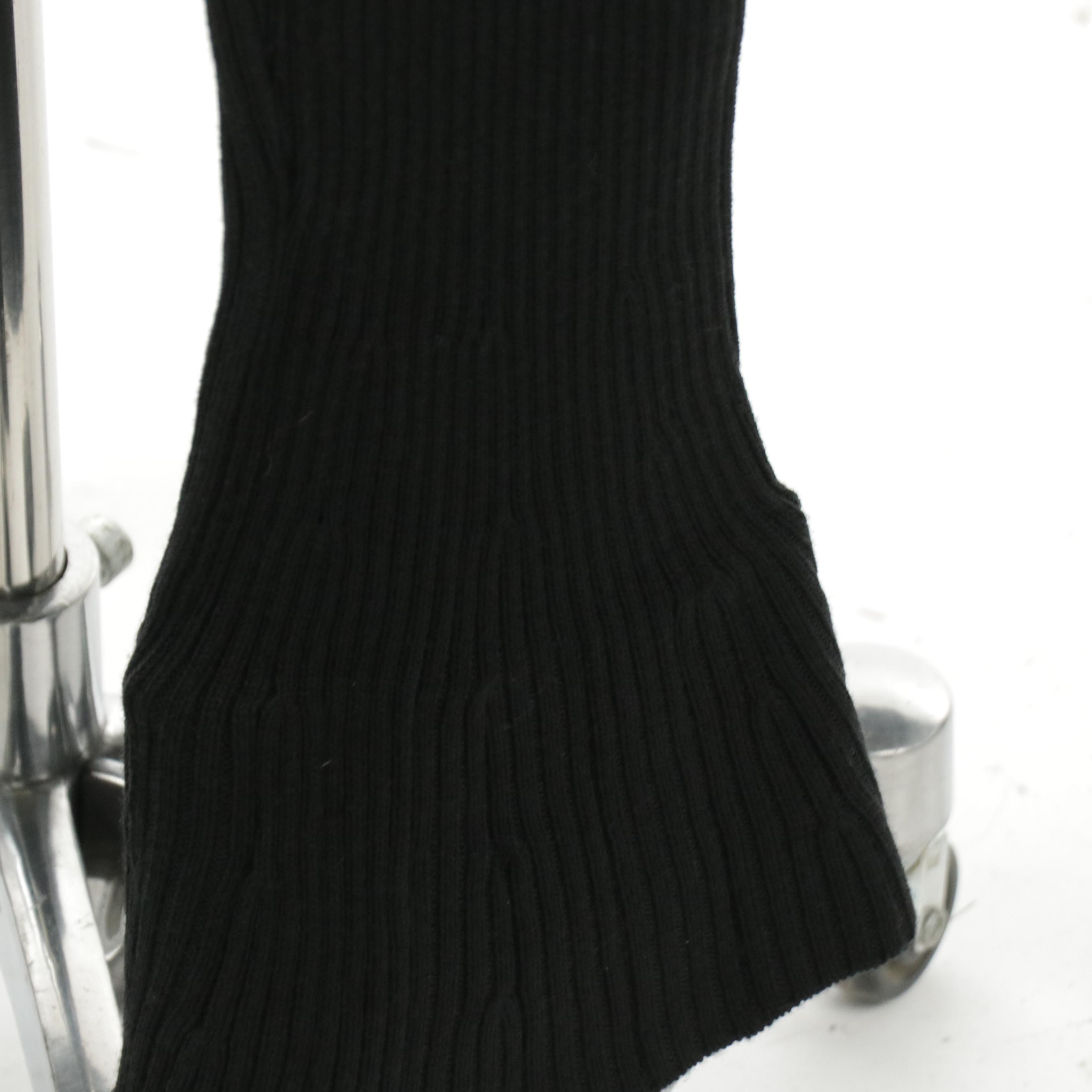 Prada Black Wool Rib Knit Flared Leggings, With Tag