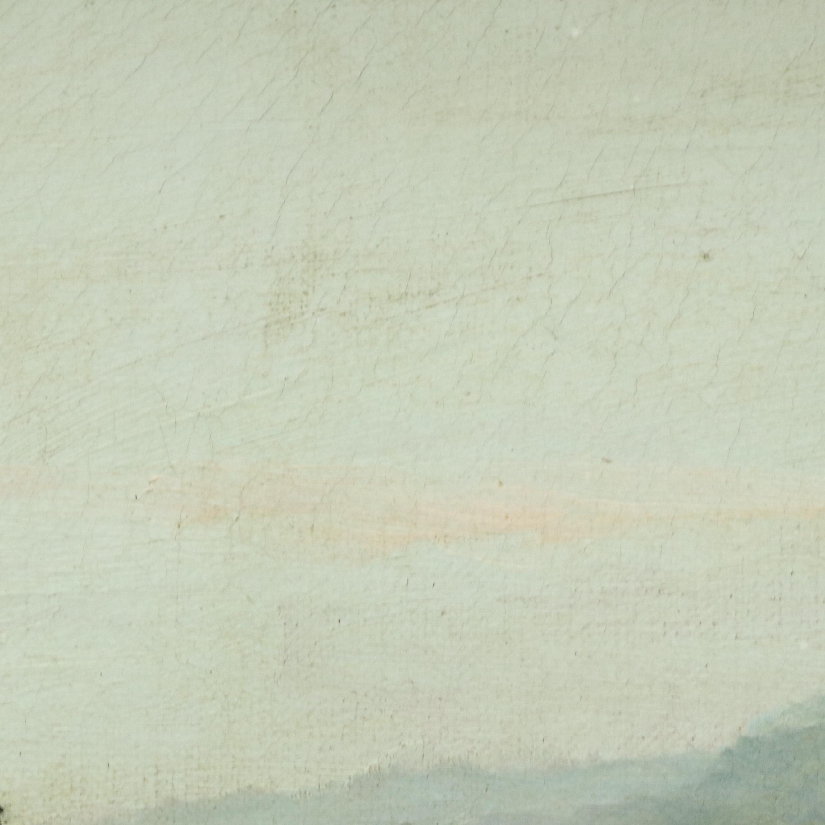 American School Oil Painting of River Landscape, Circa Early 20th Century