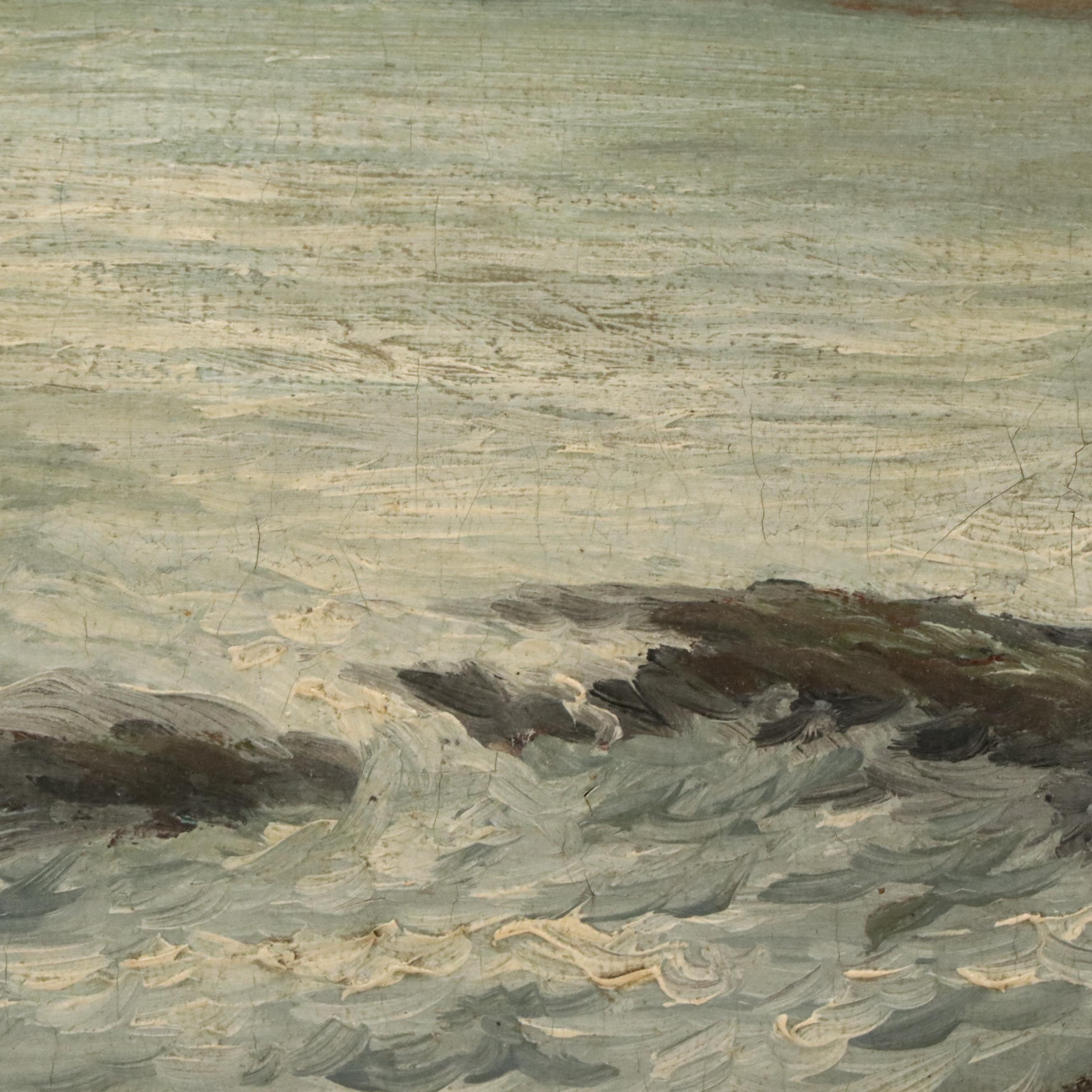 American School Oil Painting of River Landscape, Circa Early 20th Century