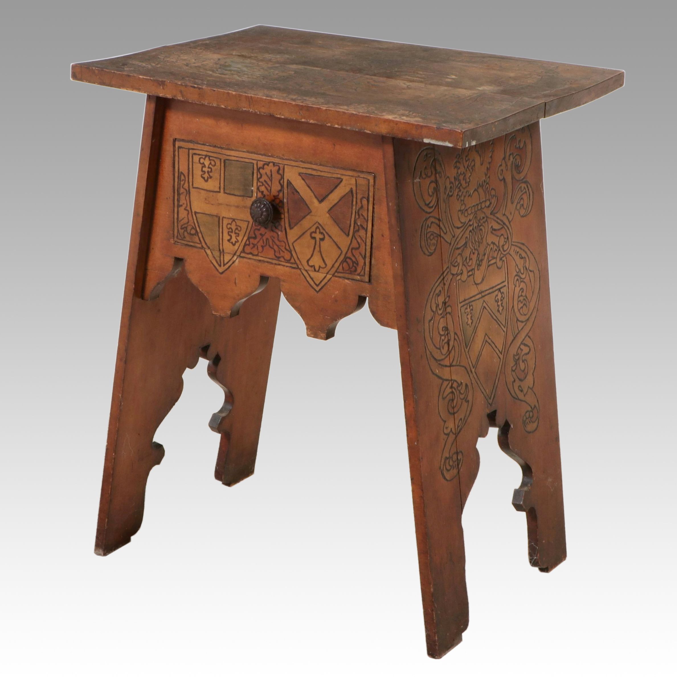 Arts & Crafts Style Single-Drawer Accent Table
