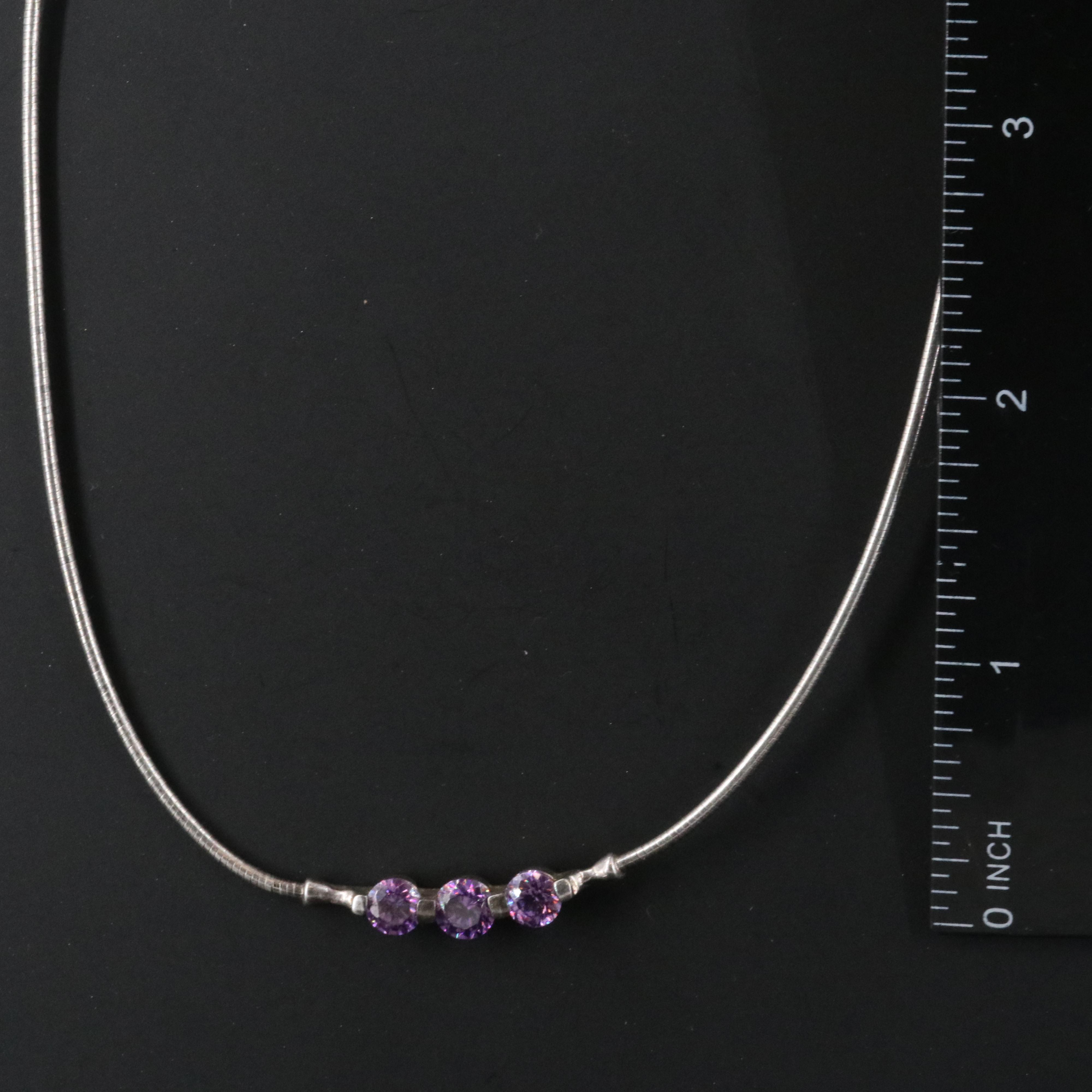 Sterling CZ Snake Chain Necklace