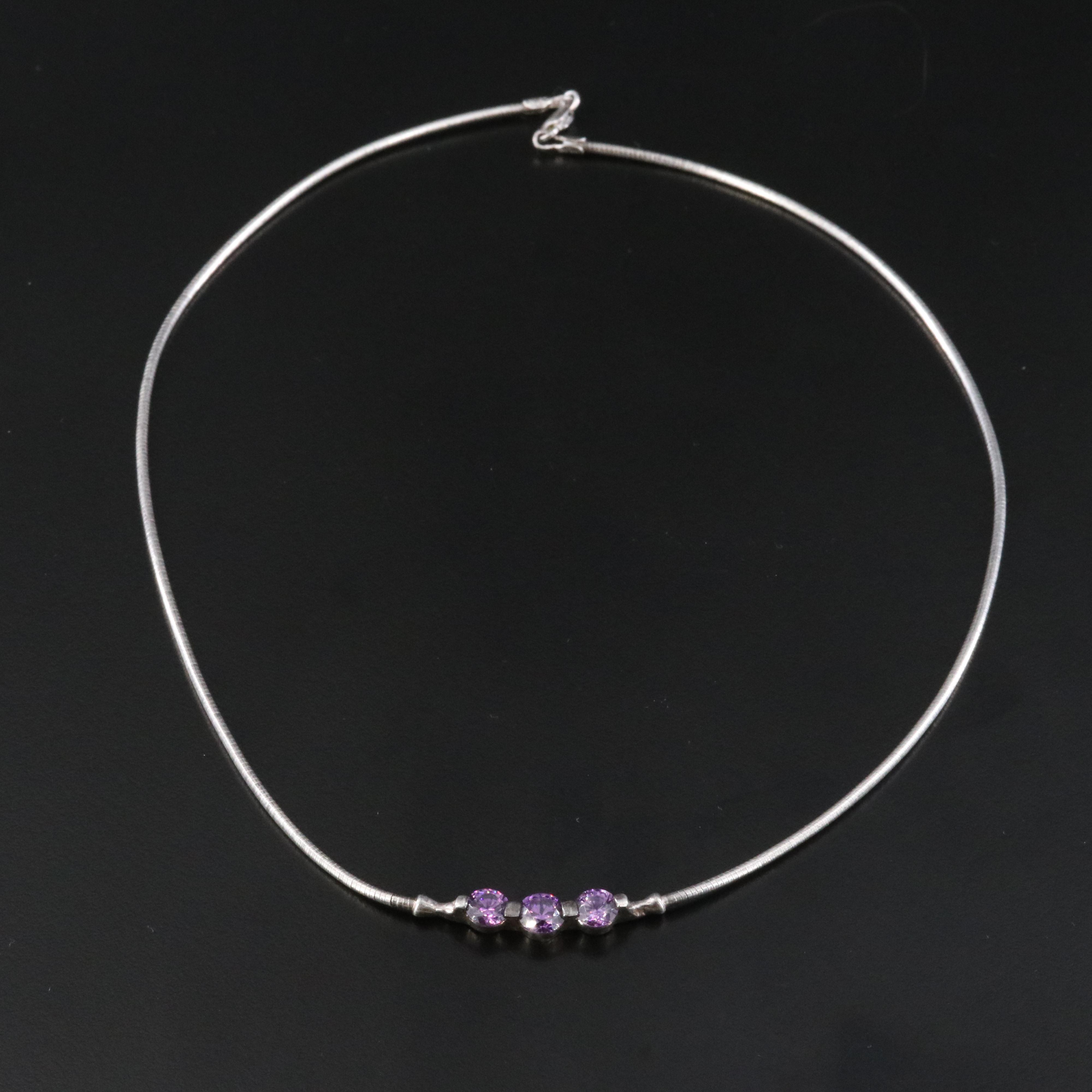 Sterling CZ Snake Chain Necklace