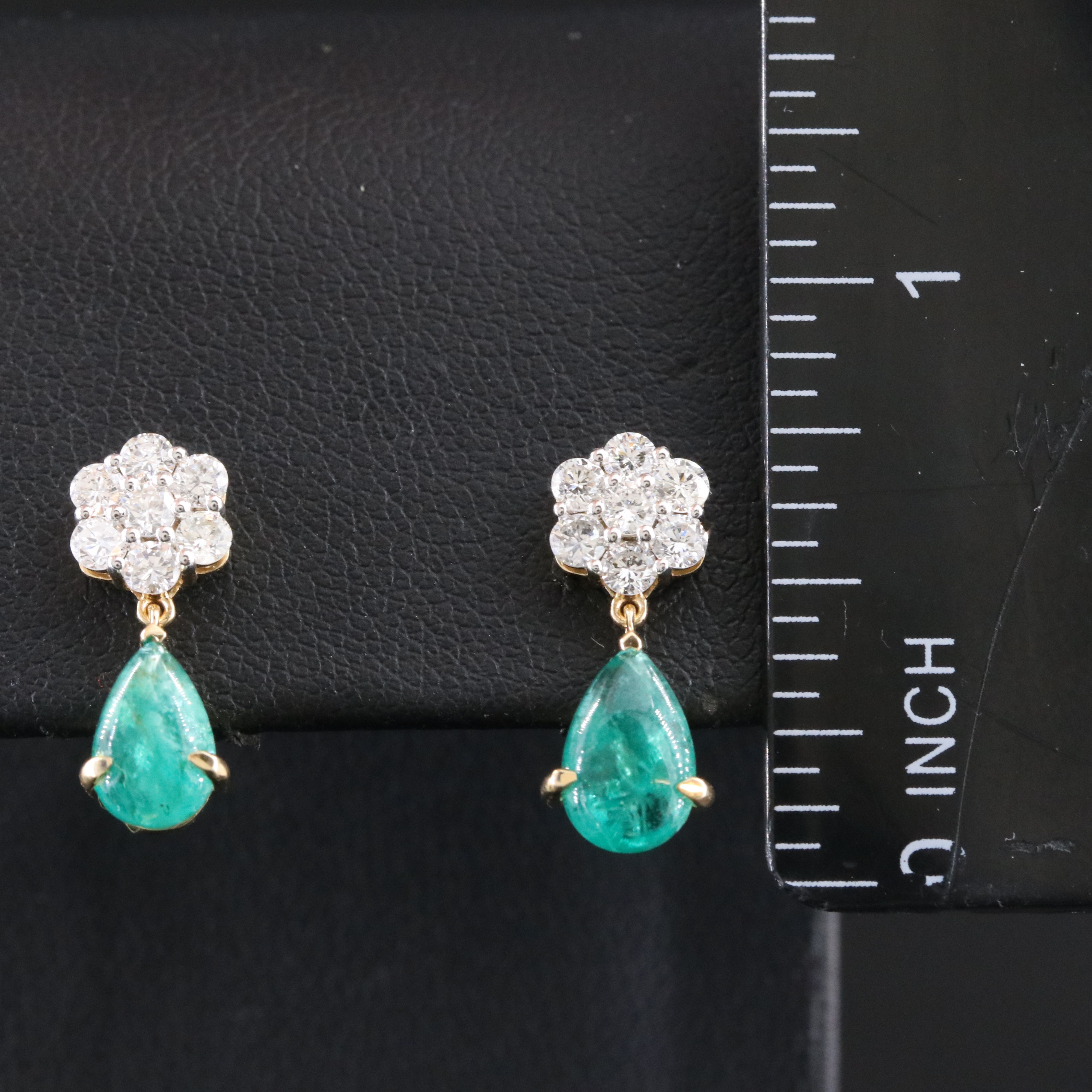 18K 2.39 CTW Emerald and Diamond Earrings
