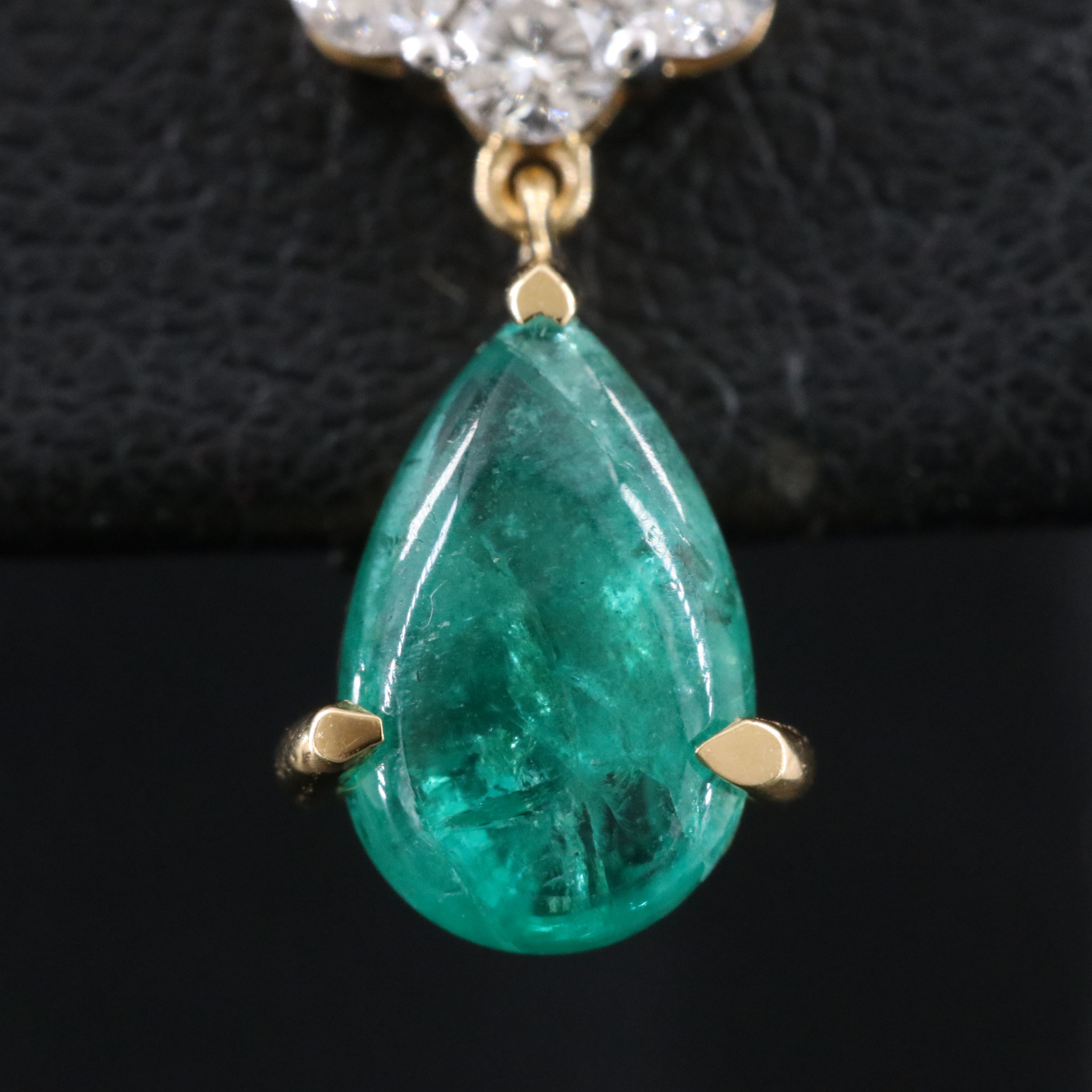 18K 2.39 CTW Emerald and Diamond Earrings